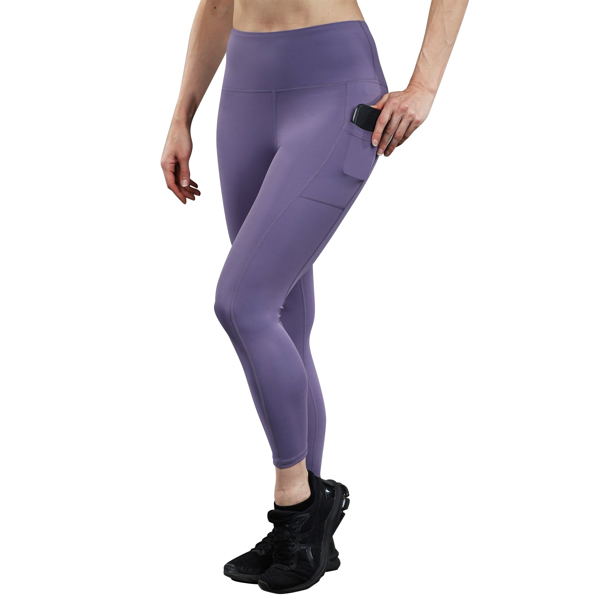 Danzcue Women's High Waisted Soft Yoga Pants with Pockets, Workout Running Leggings for Women - Click Image to Close