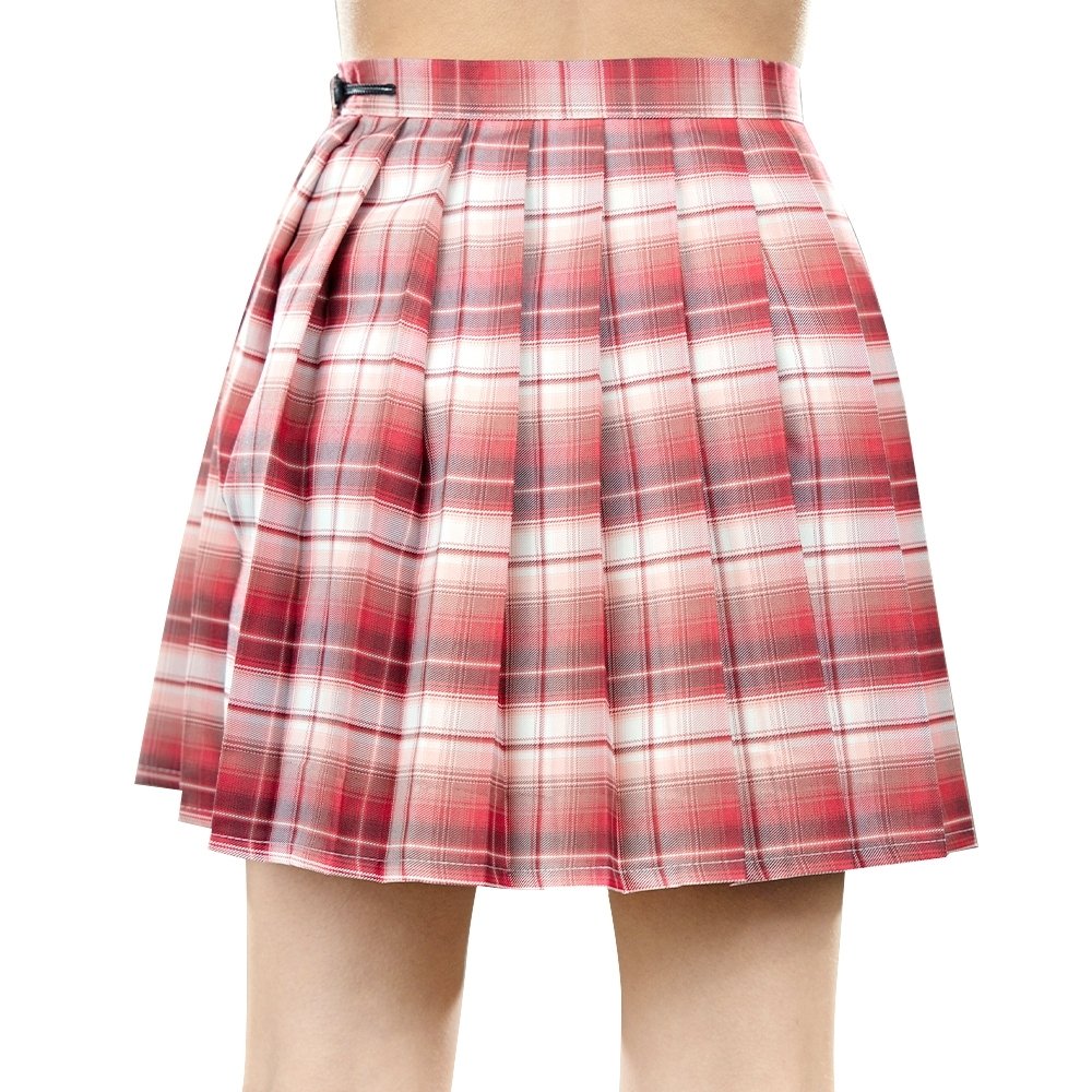 Danzcue Womens High Waisted Pleated Skirt, Tennis Skater Skirt, A-line School Uniform Mini Skirt with Shorts - Click Image to Close