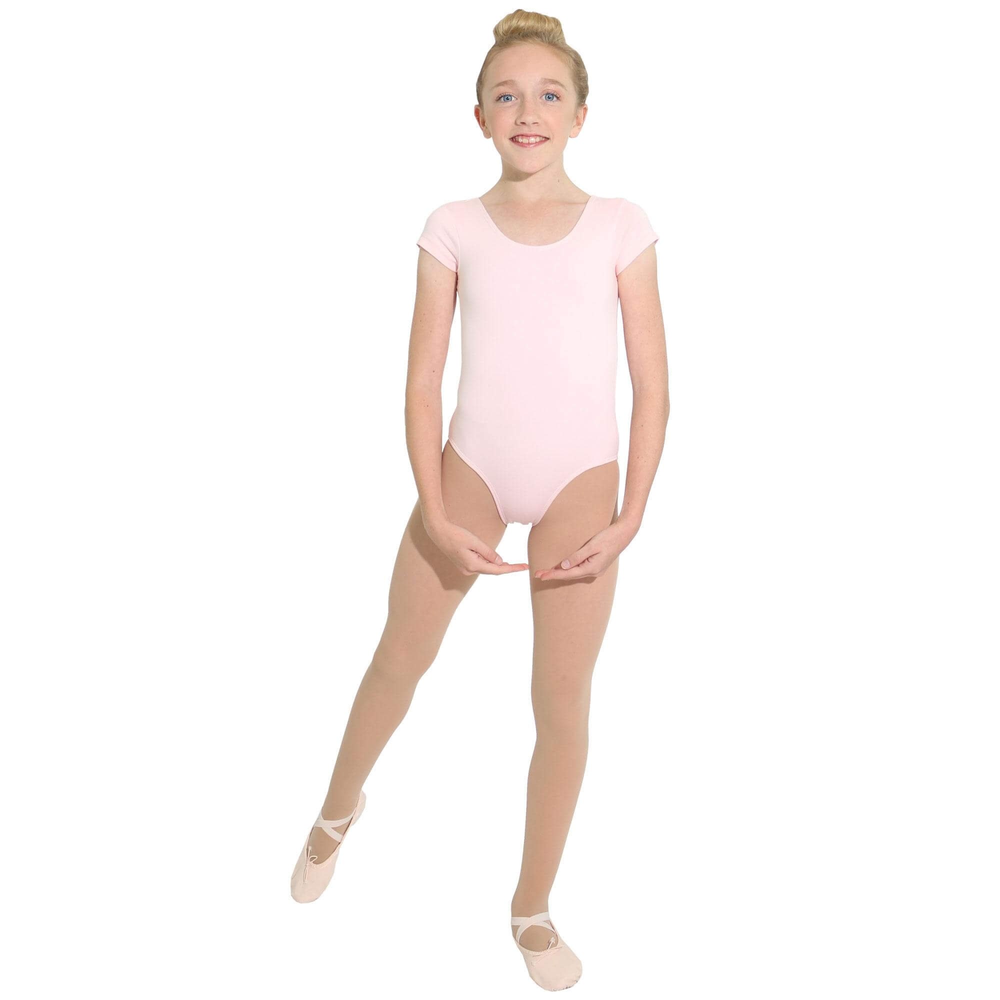 Danzcue Child Cotton Short Sleeve Ballet Cut Leotard - Click Image to Close