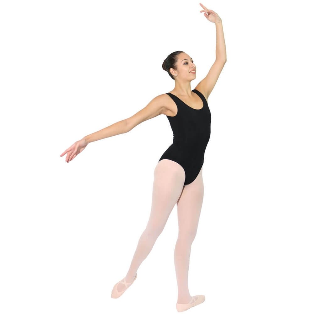 danzcue adult cotton tank ballet cut leotard