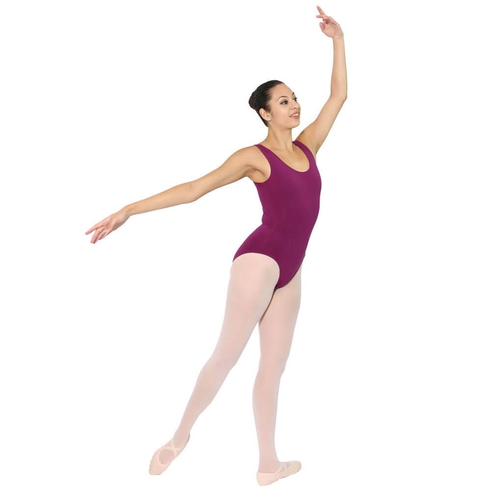 danzcue adult cotton tank ballet cut leotard