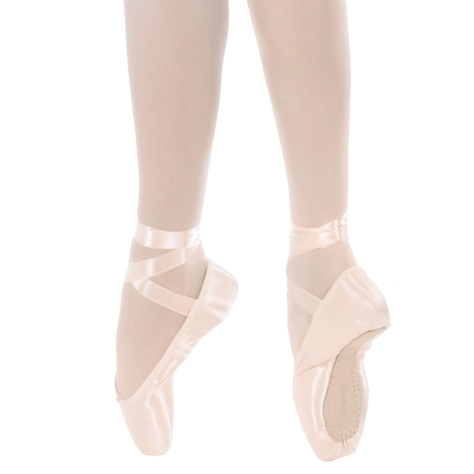 Danzcue Womens Flexible Soft Shank Pointe Shoes With Ribbon - Click Image to Close