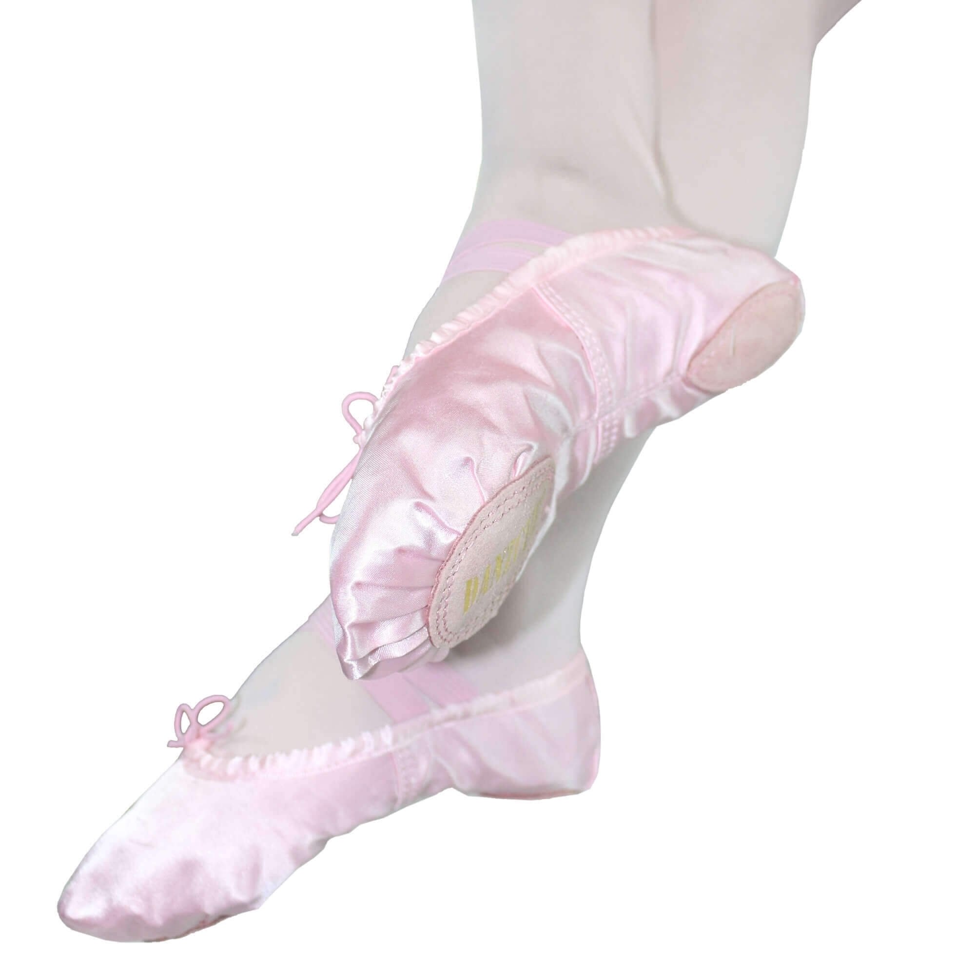 satin ballet slippers with rubber sole