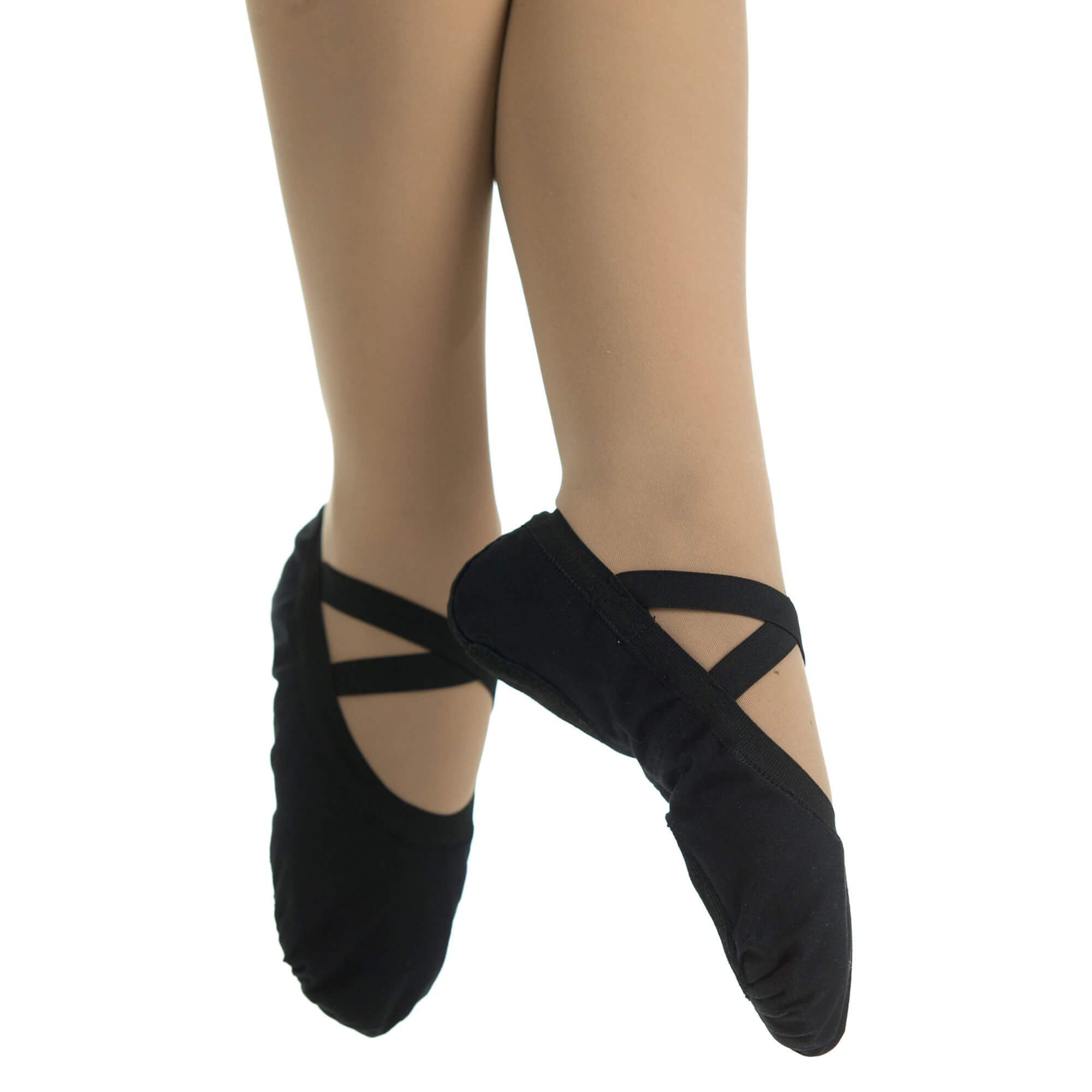 Danzcue Adult Canvas Pro Elastic Split Sole Ballet Sliper - Click Image to Close