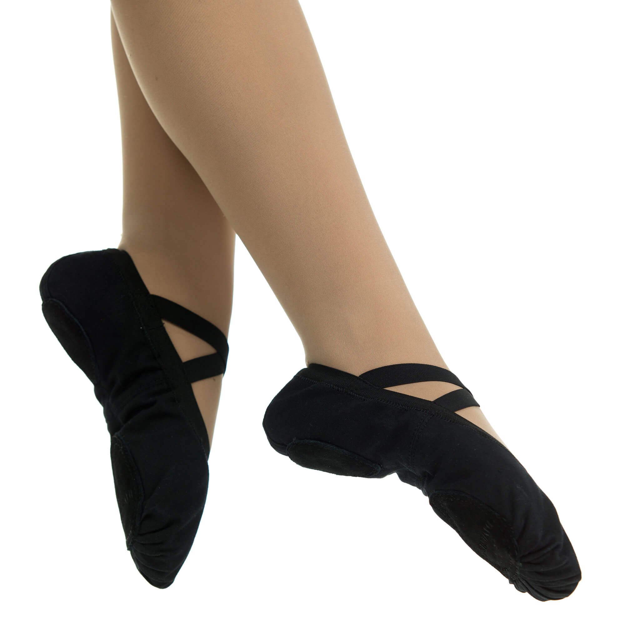 Danzcue Adult Canvas Pro Elastic Split Sole Ballet Sliper - Click Image to Close