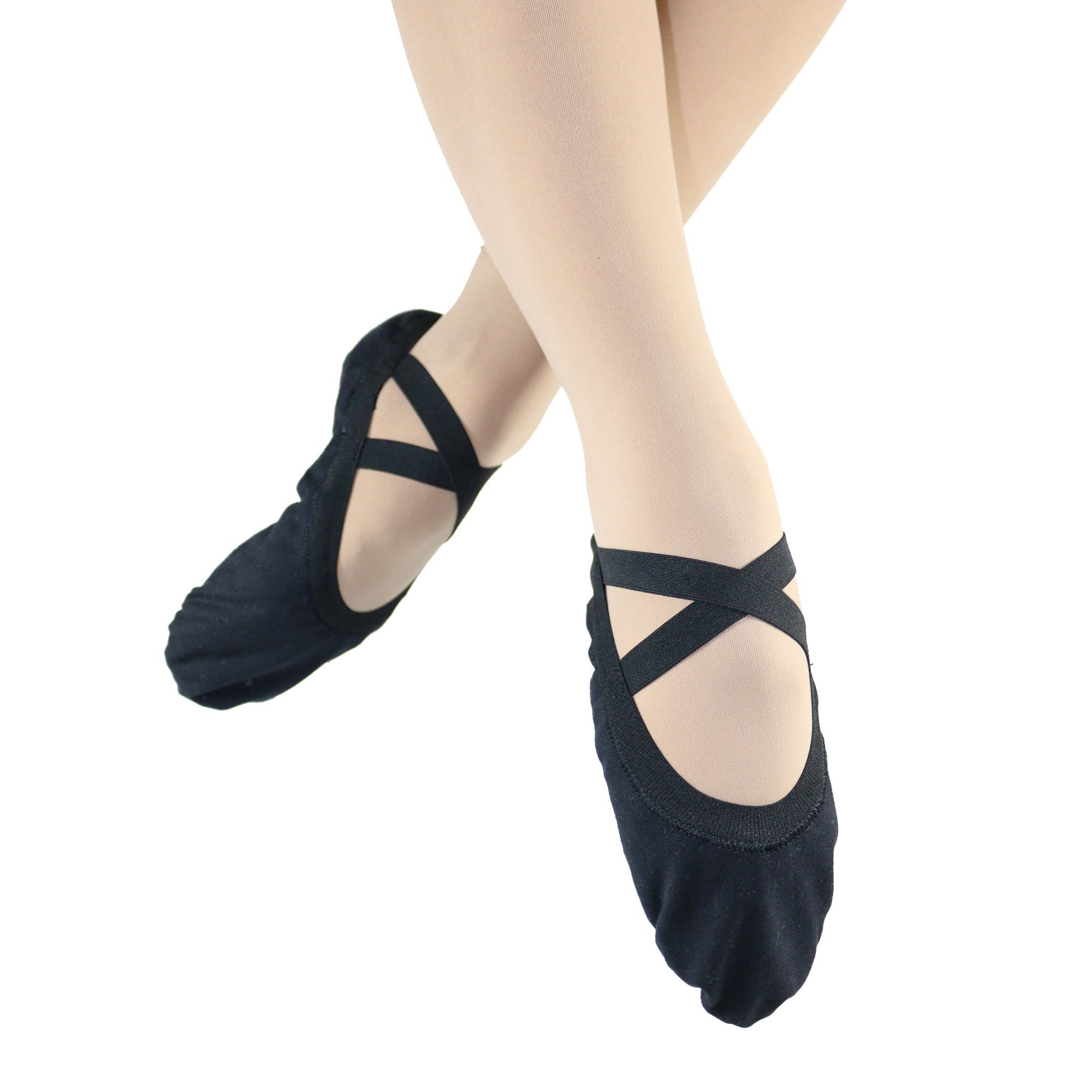 Danzcue Adult Canvas Pro Elastic Split Sole Ballet Sliper - Click Image to Close