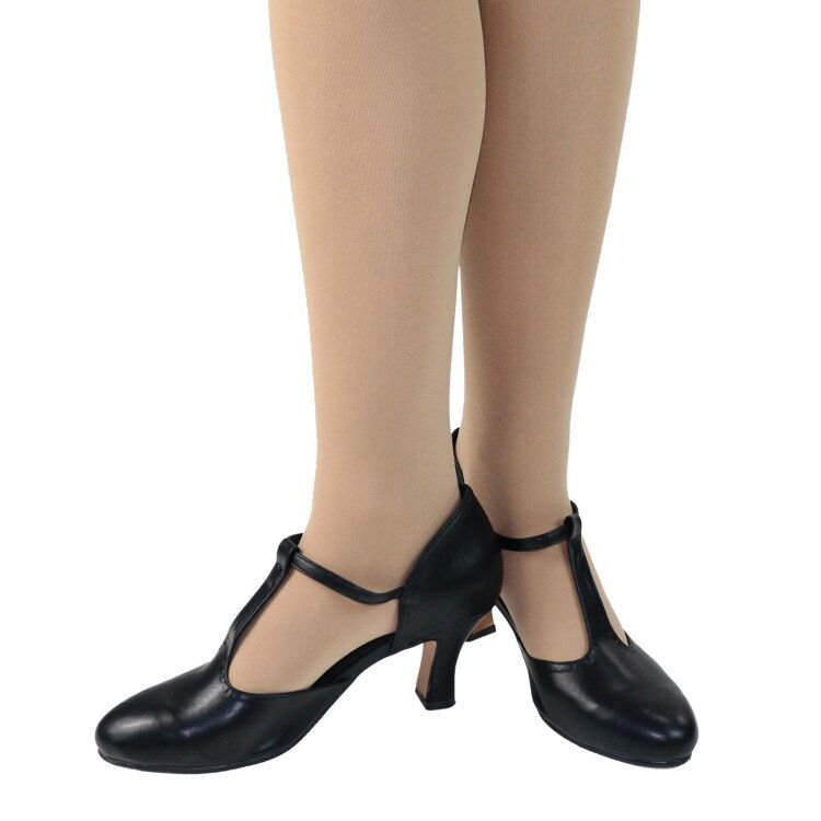 Danzcue Adult 2.5" Heel Footlight T-Strap Character Shoes - Click Image to Close
