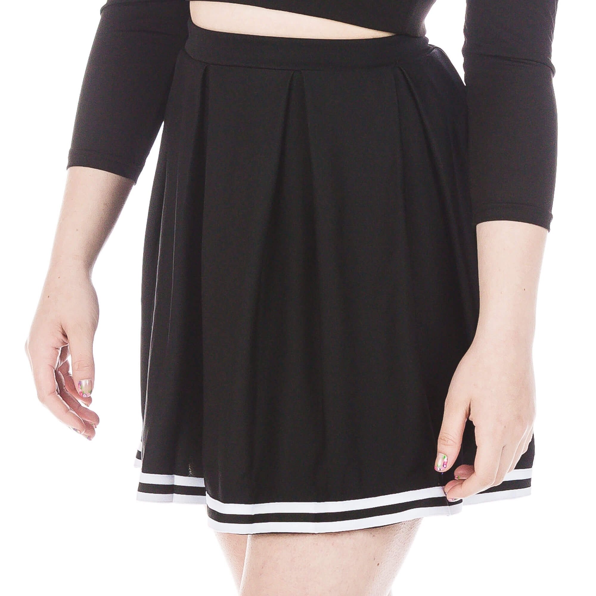 Danzcue Adult Knit Pleat Cheerleading Skirt - Click Image to Close