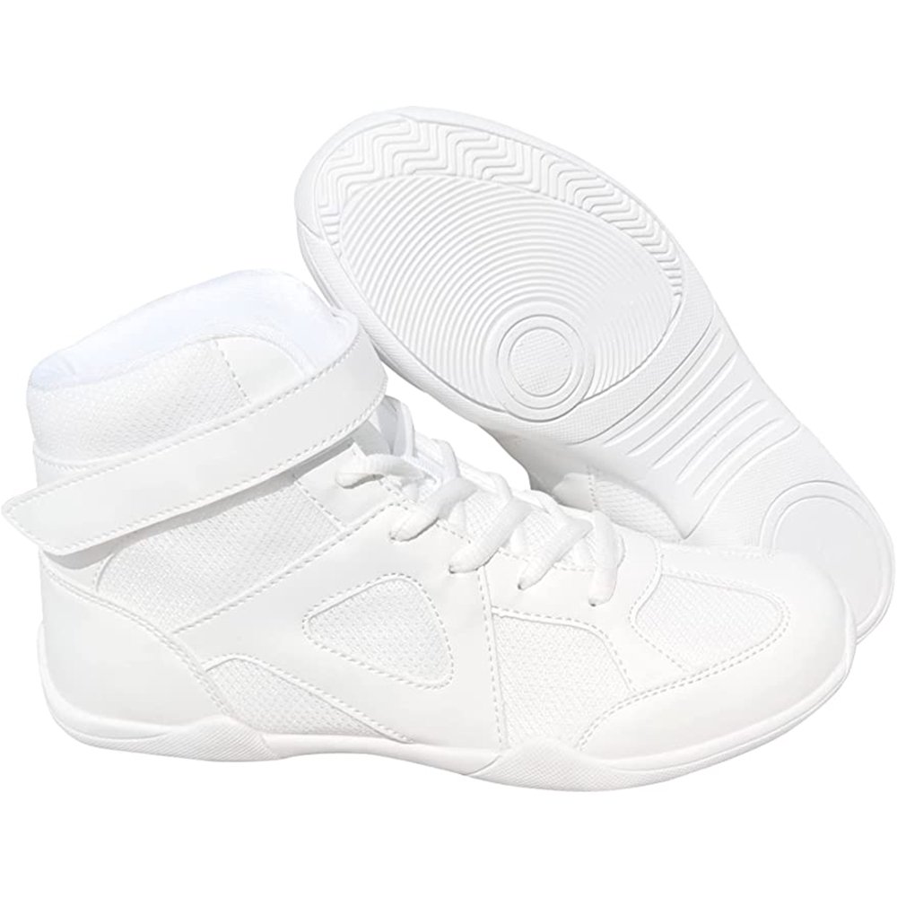 Danzcue Mid Top White Cheer Shoes - Click Image to Close