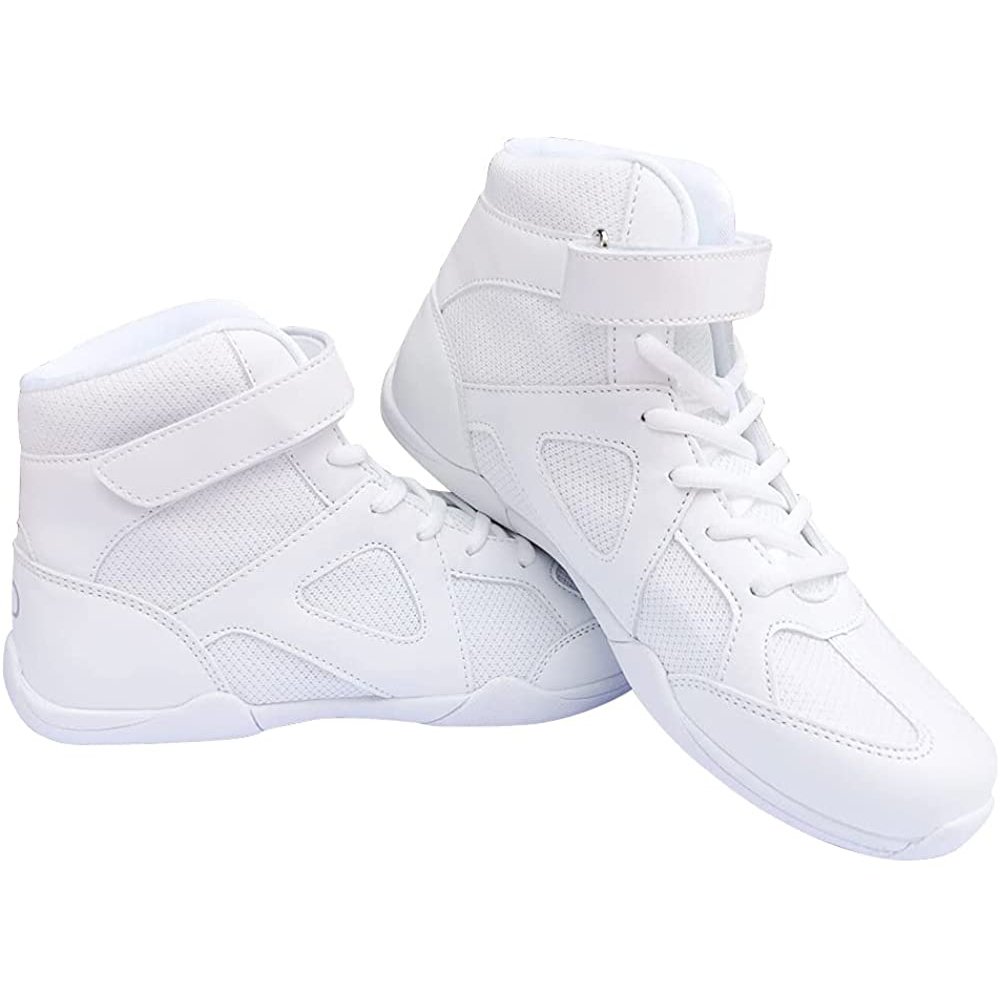 Danzcue Mid Top White Cheer Shoes - Click Image to Close