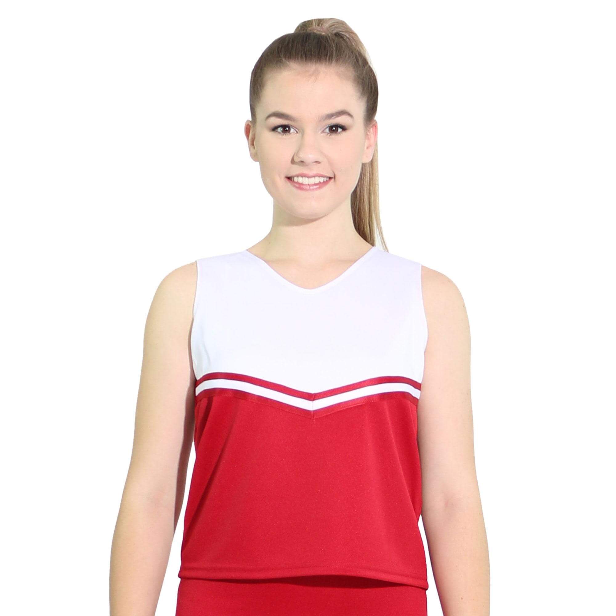 Danzcue Adult V-Neck Cheerleaders Uniform Shell Top - Click Image to Close