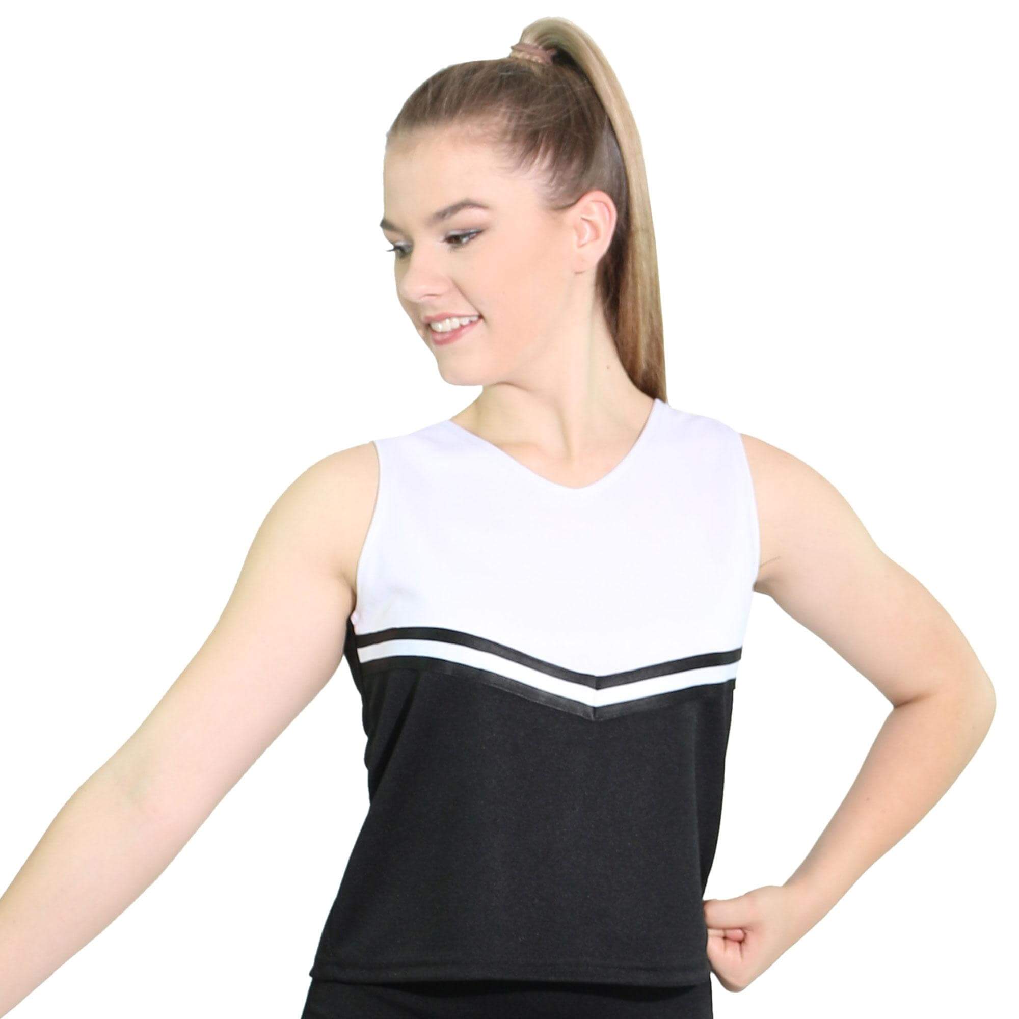 Danzcue Adult V-Neck Cheerleaders Uniform Shell Top - Click Image to Close