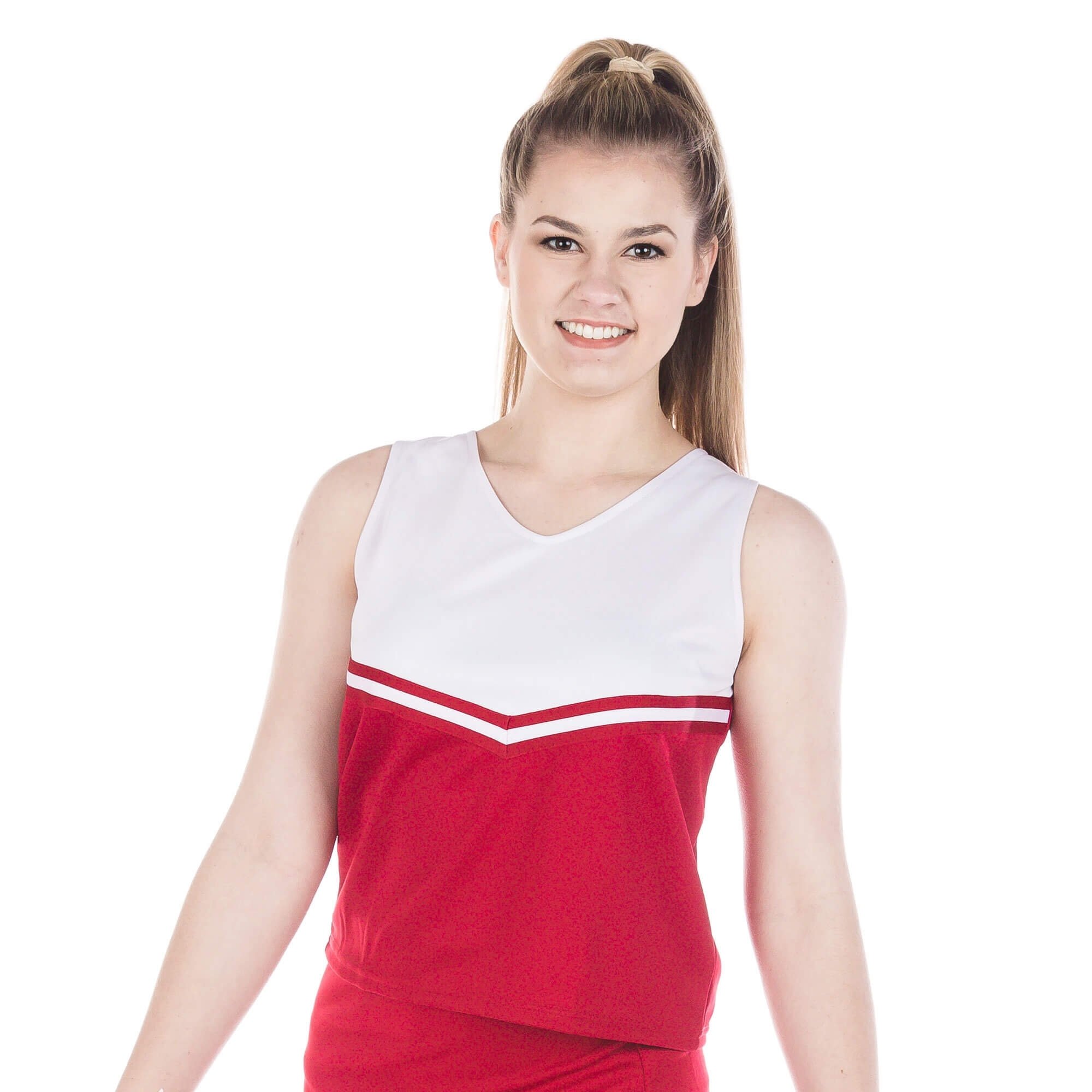 Danzcue Adult V-Neck Cheerleaders Uniform Shell Top - Click Image to Close