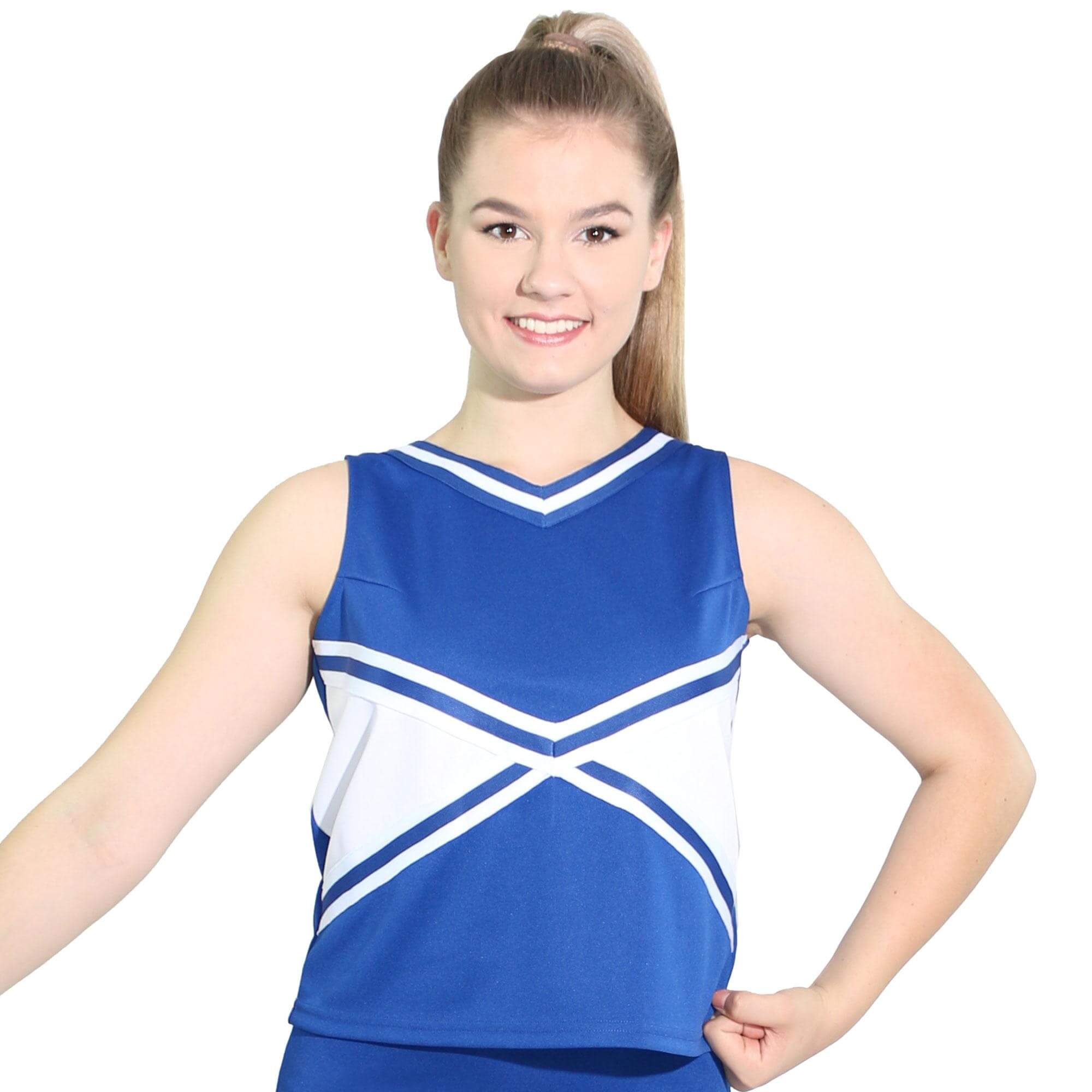Danzcue Adult 2-Color Kick Sweetheart Cheerleaders Uniform Shell Top - Click Image to Close