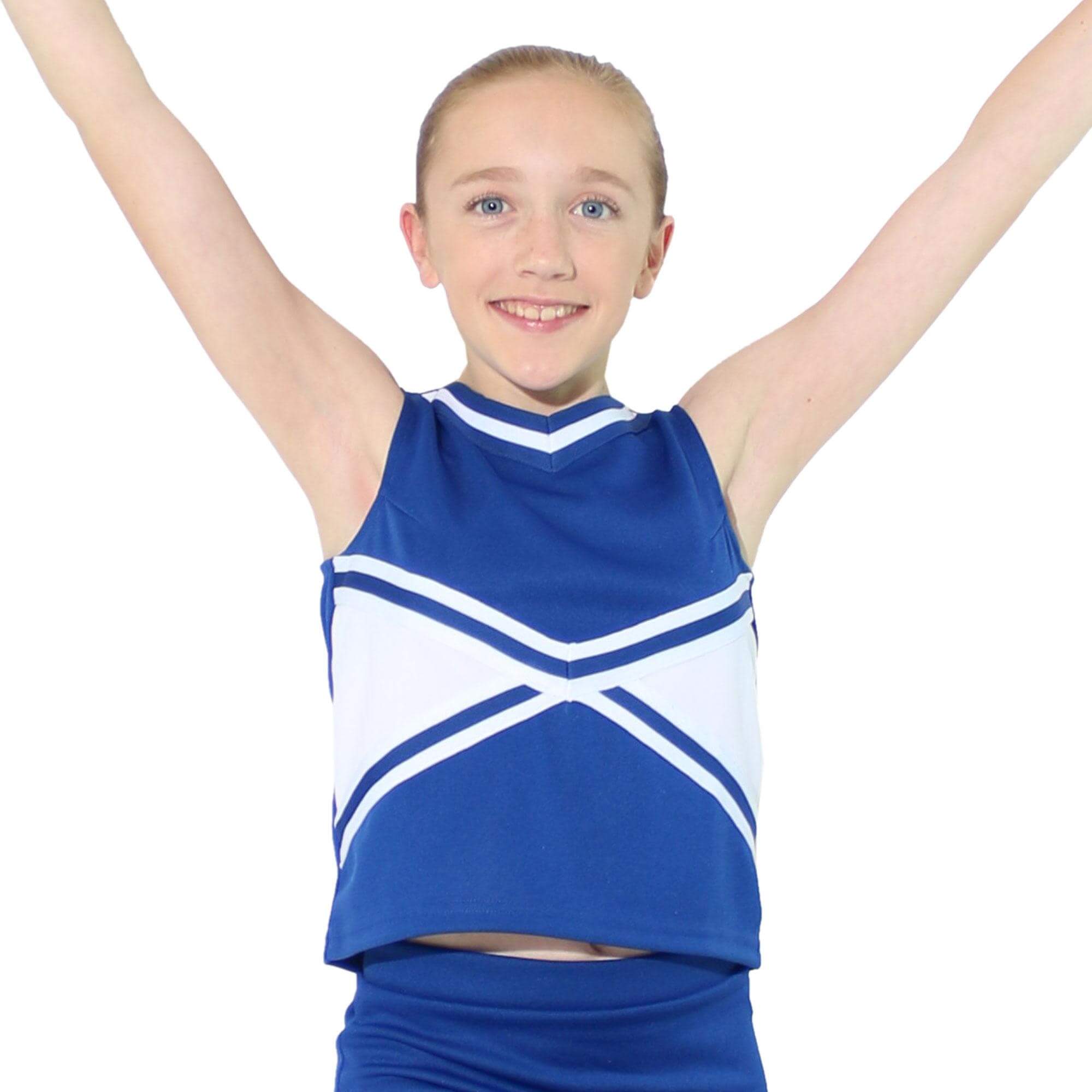 Danzcue Child 2-Color Kick Sweetheart Cheerleaders Uniform Shell Top