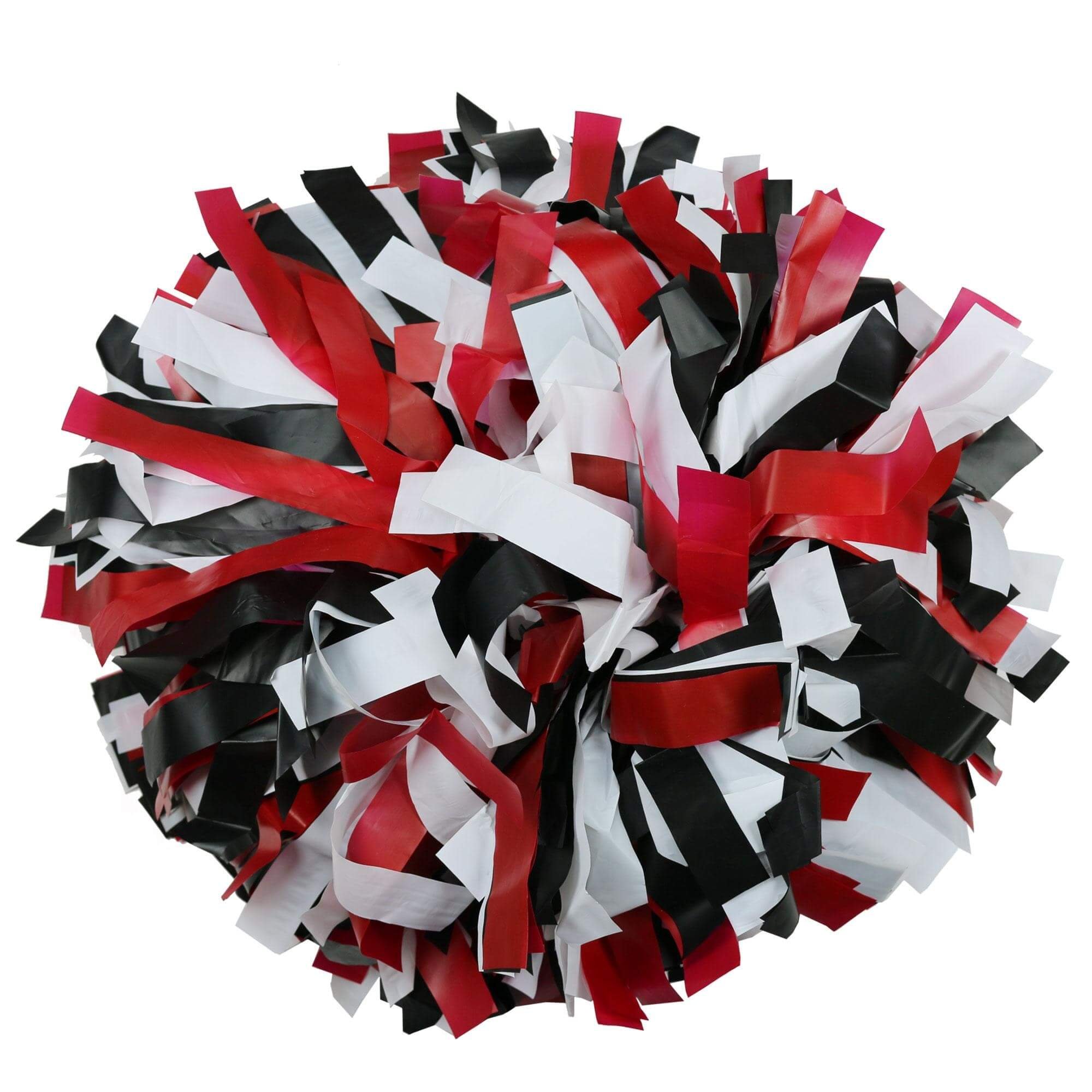 Danzcue Baton Handle Black Red White Plastic Poms One Pair Dqcpd03 Blkredwht 2 15 99