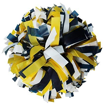 Danzcue 2 of Navy/Gold/White Plastic Mix Cheerleading Pom - Click Image to Close