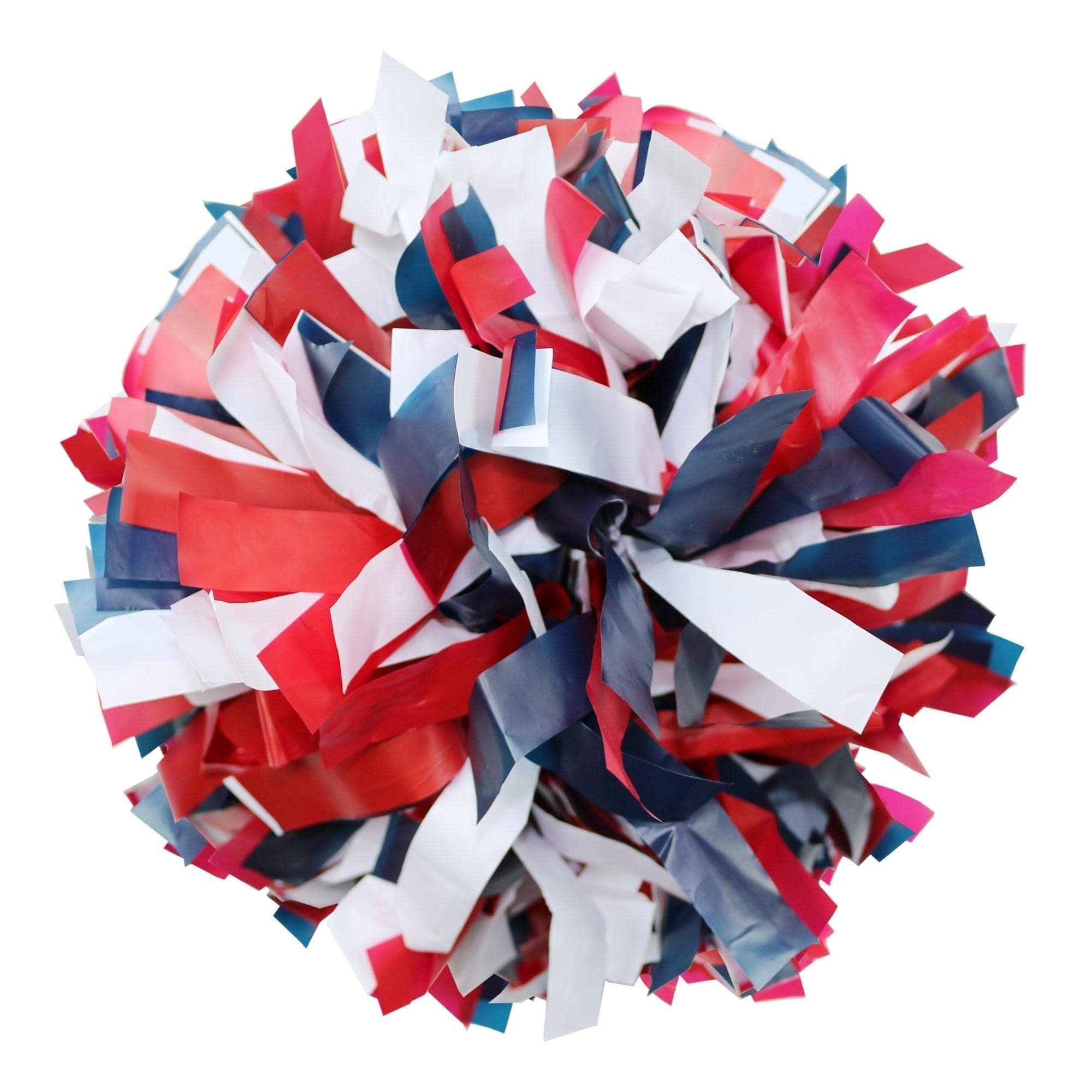 Danzcue Red/Navy/White Plastic Poms - One Pair - Click Image to Close