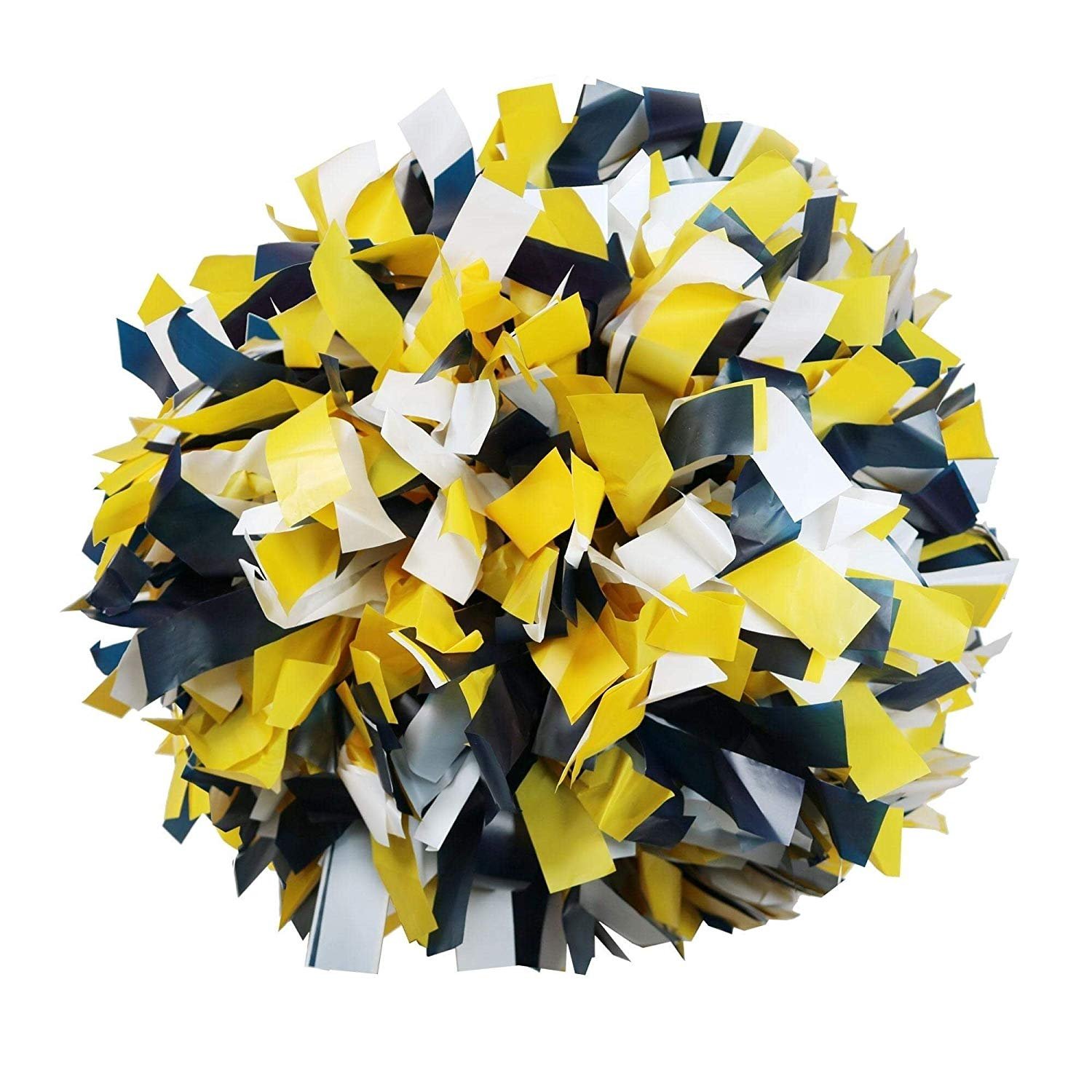 Danzcue 1 Pair 6" Dowel Handle Three Colors Plastic Cheerleading Pom Poms - Click Image to Close