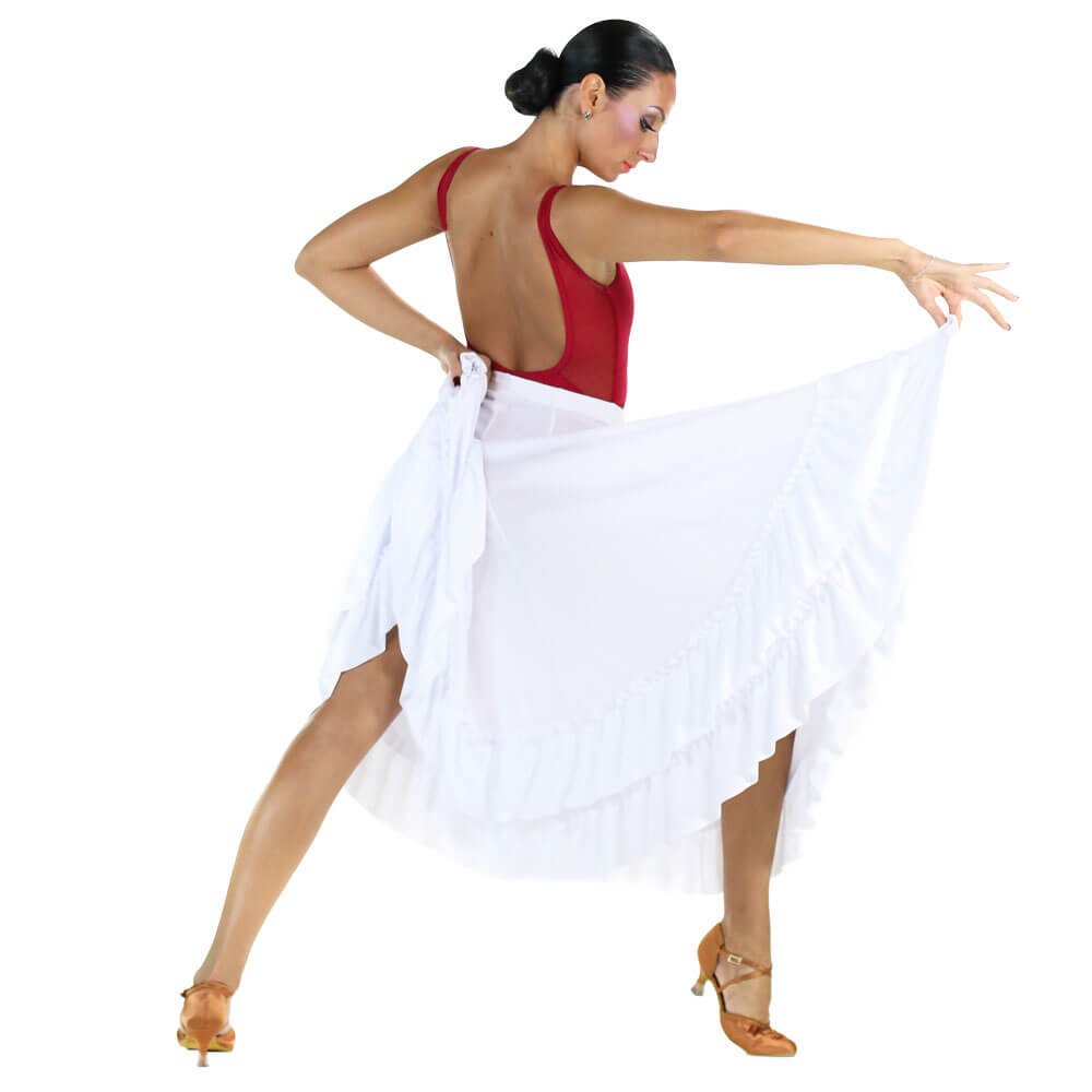 Danzcue Adult Two Ruffles Flamenco Dance Skirt - Click Image to Close