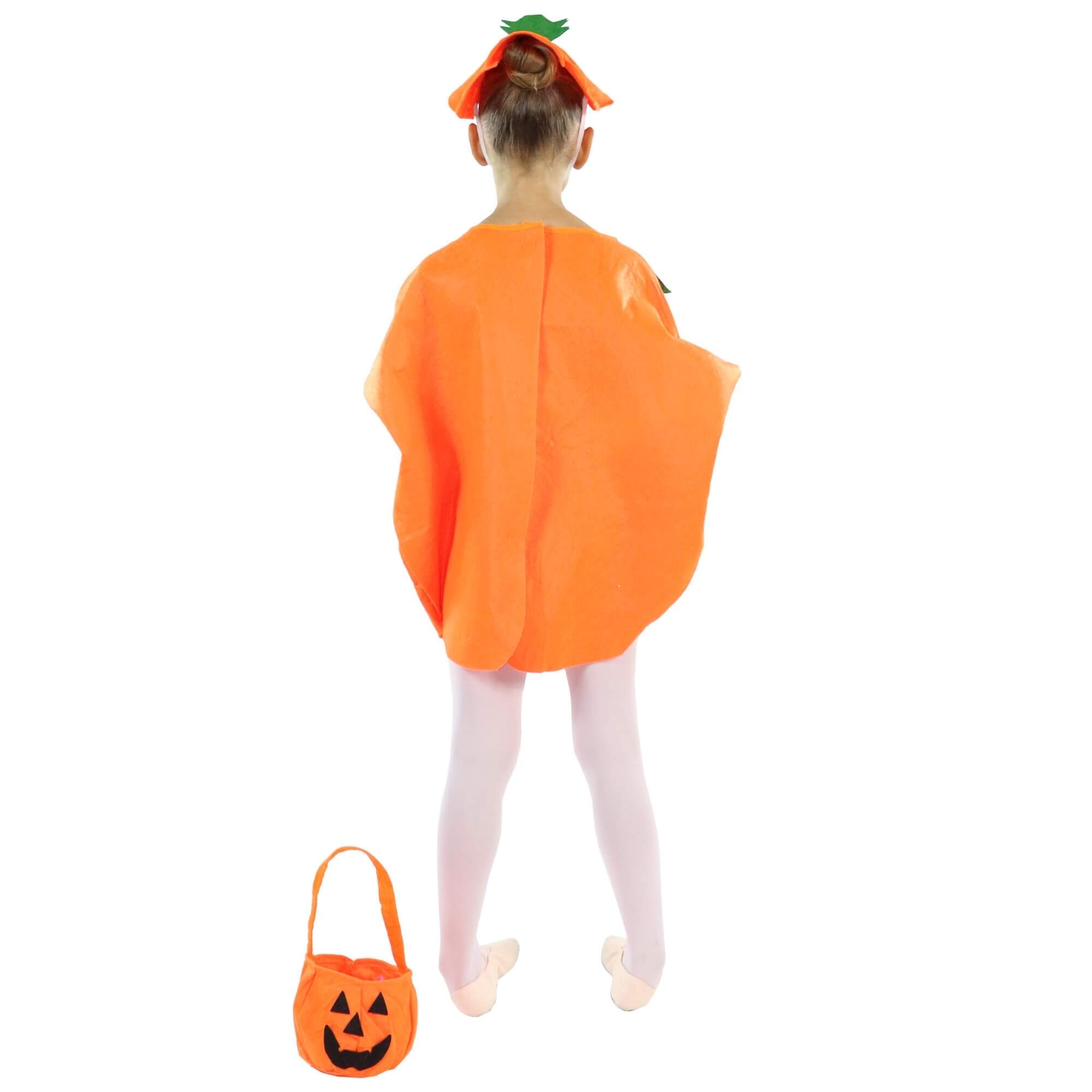 Danzcue Child Halloween Pumpkin Costume Suit with Hat and Pumpkin Bag - Click Image to Close