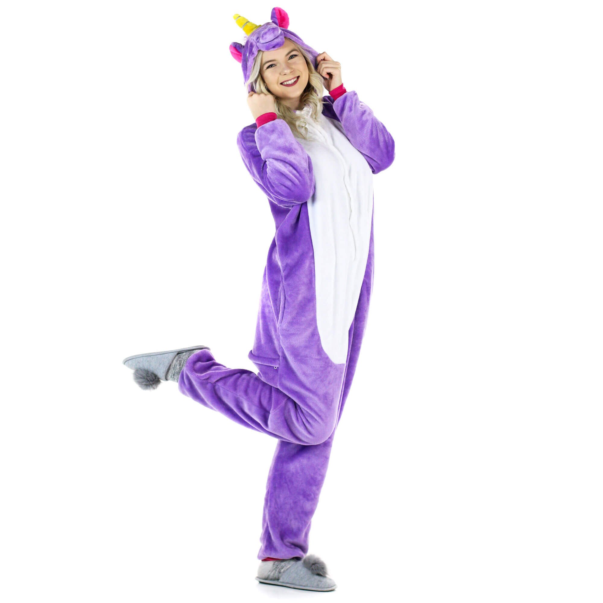 Danzcue Adult Unicorn Onesie Pajamas Costume - Click Image to Close