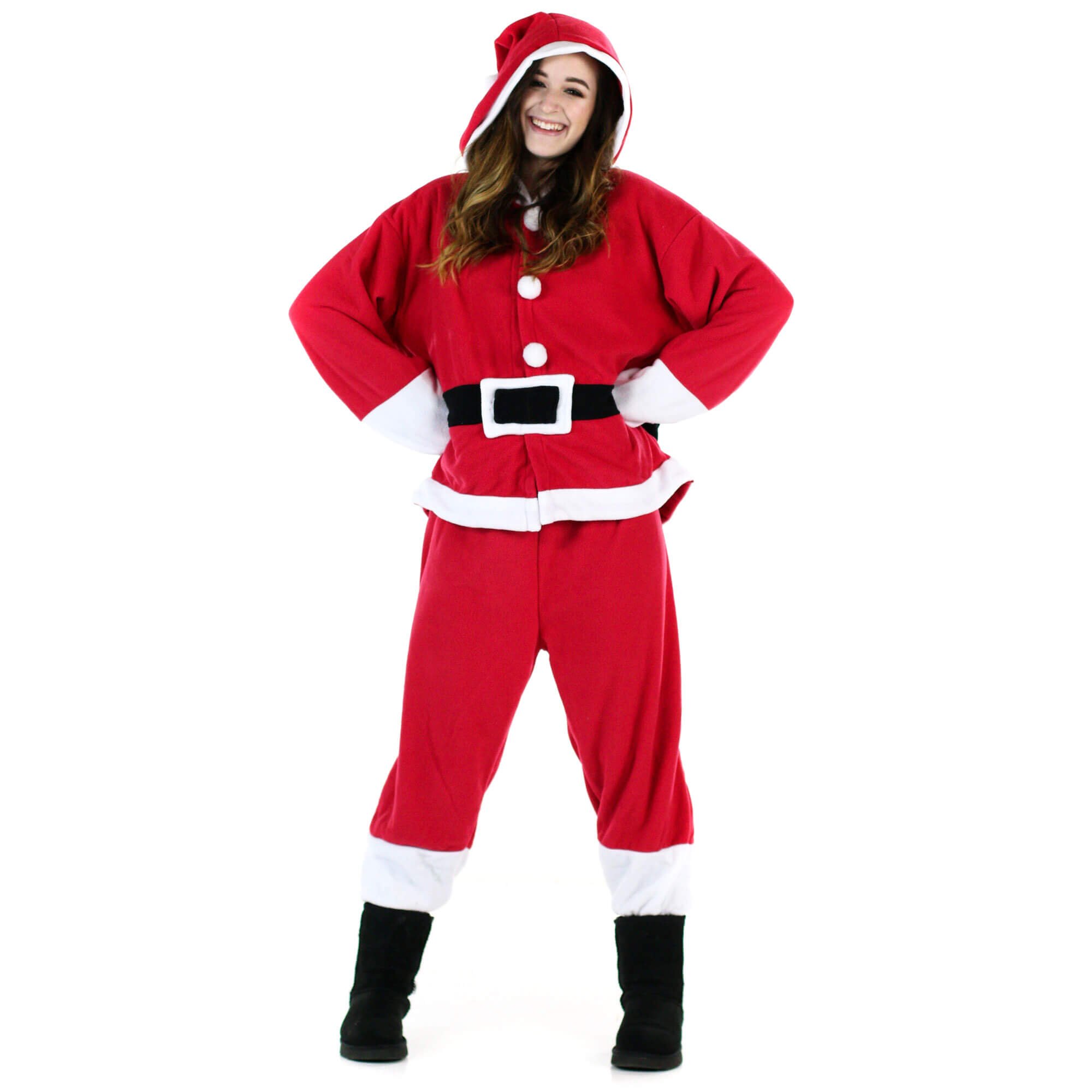 Danzcue Adult Unisex Santa Claus Onesie Pajama Costume - Click Image to Close