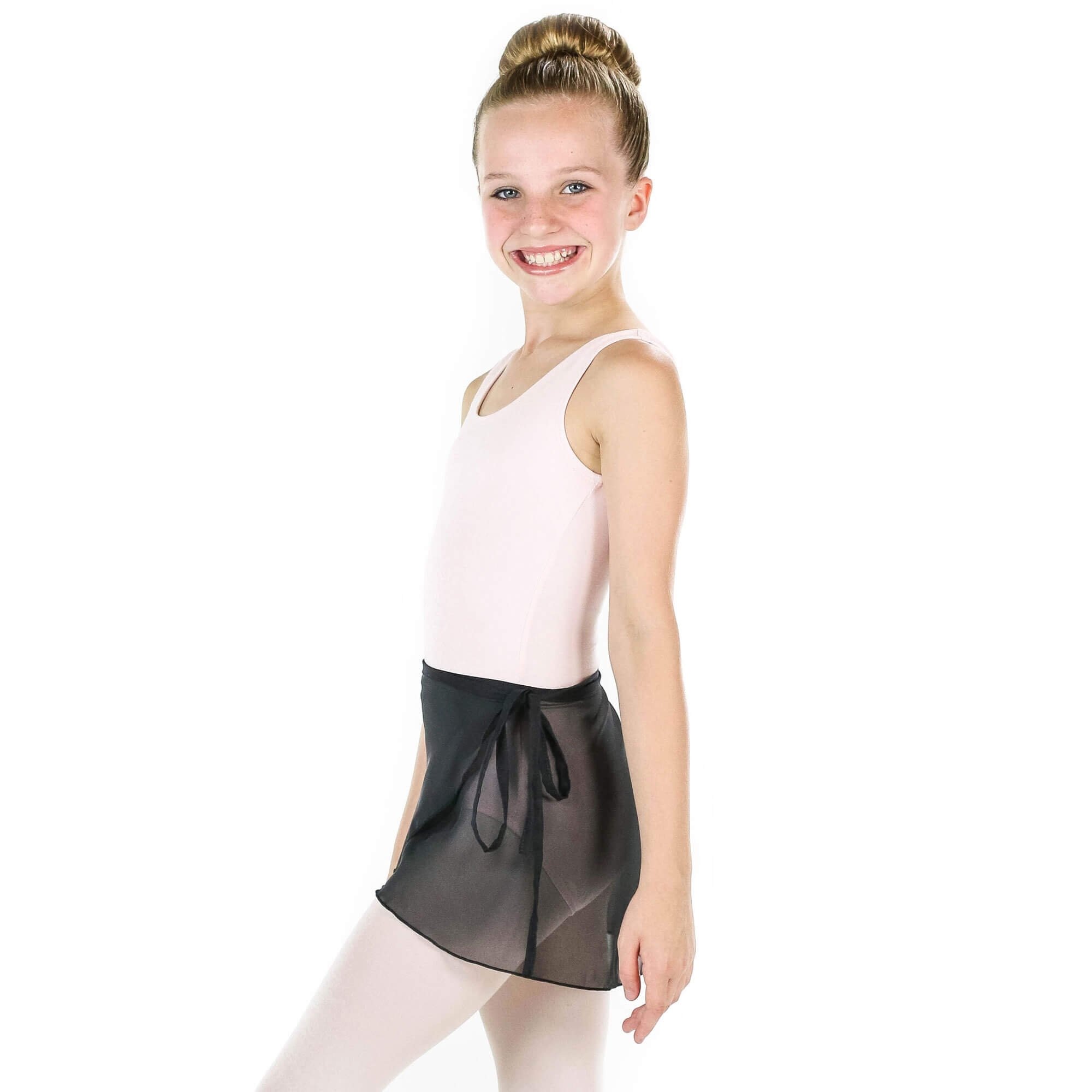 Danzcue Girls Chiffon Ballet Dance Wrap Skirt With Waist Tie - Click Image to Close