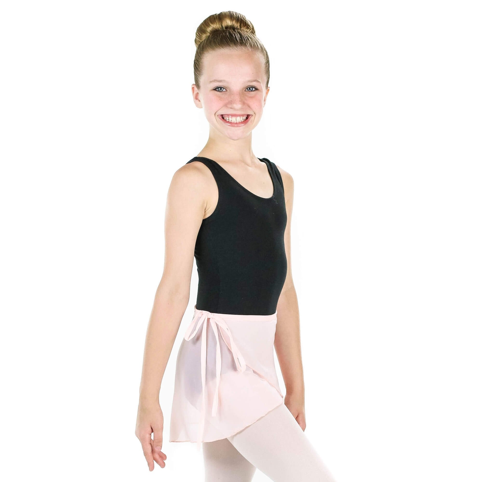 Danzcue Girls Chiffon Ballet Dance Wrap Skirt With Waist Tie - Click Image to Close