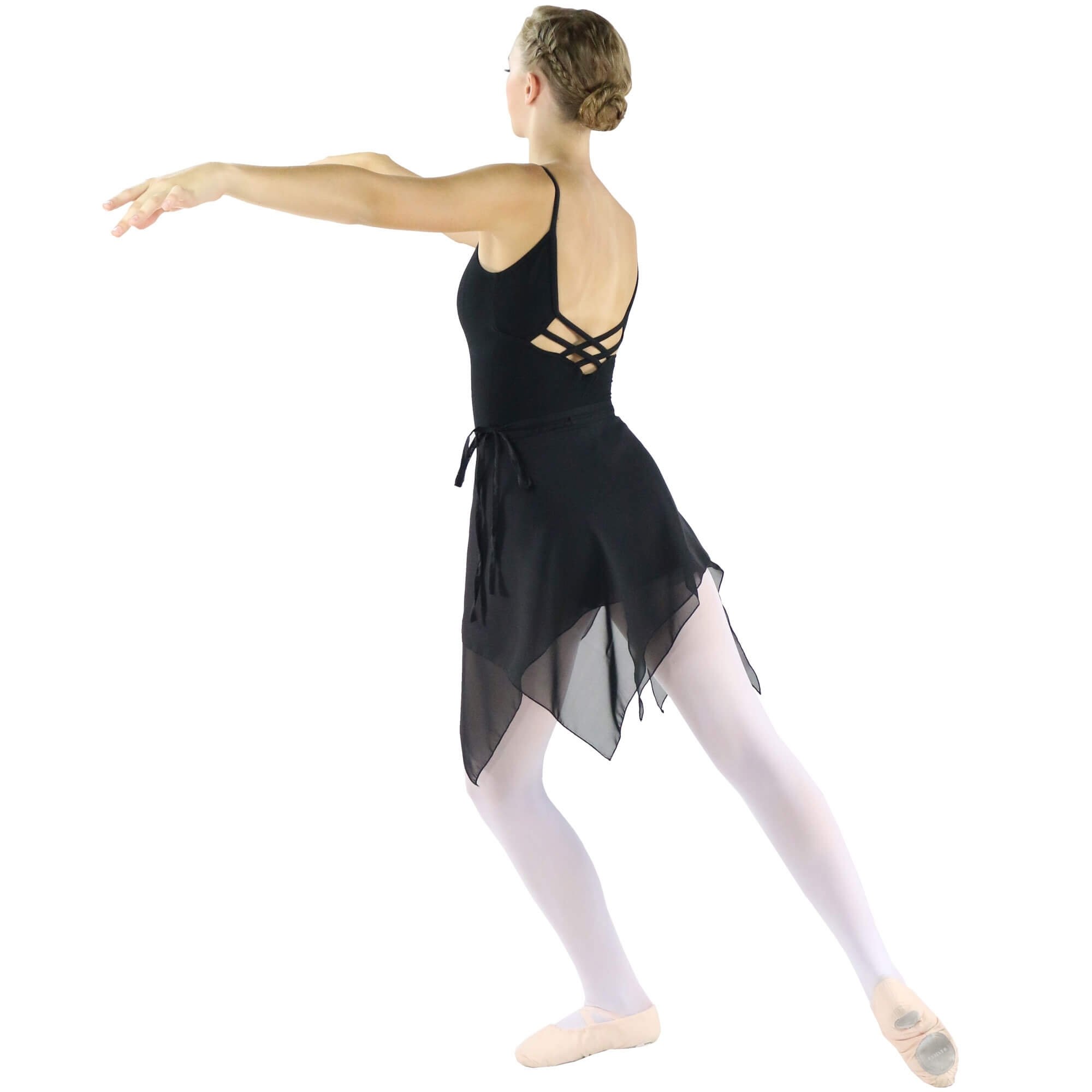 Danzcue Adult Asymmetric Ballet Dance Wrap Skirt - Click Image to Close