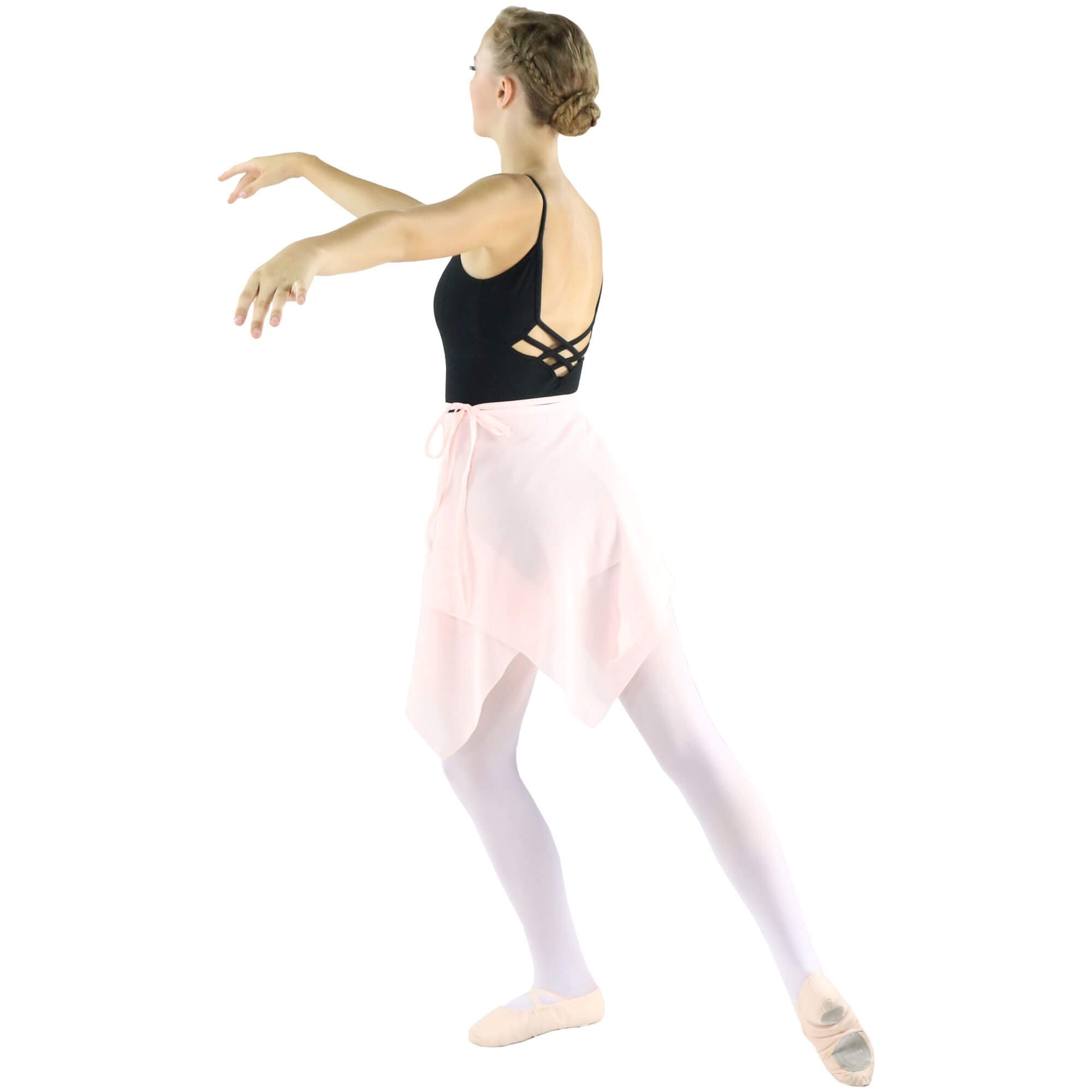 Danzcue Adult Asymmetric Ballet Dance Wrap Skirt - Click Image to Close