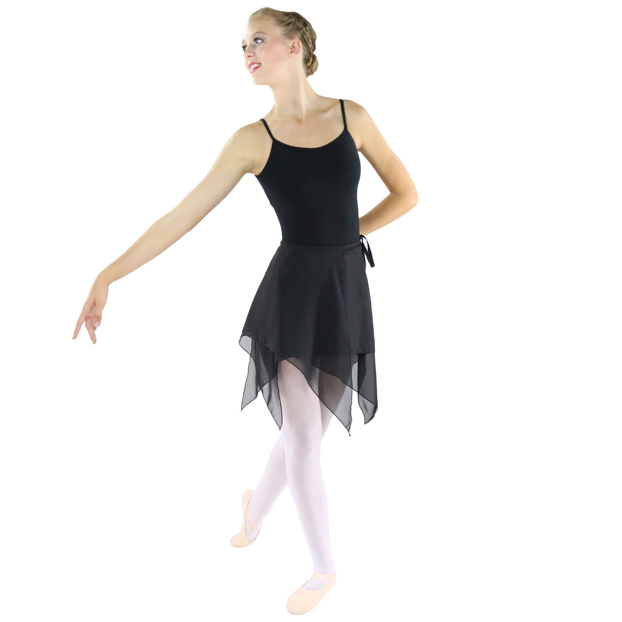 Danzcue Adult Asymmetric Ballet Dance Wrap Skirt - Click Image to Close