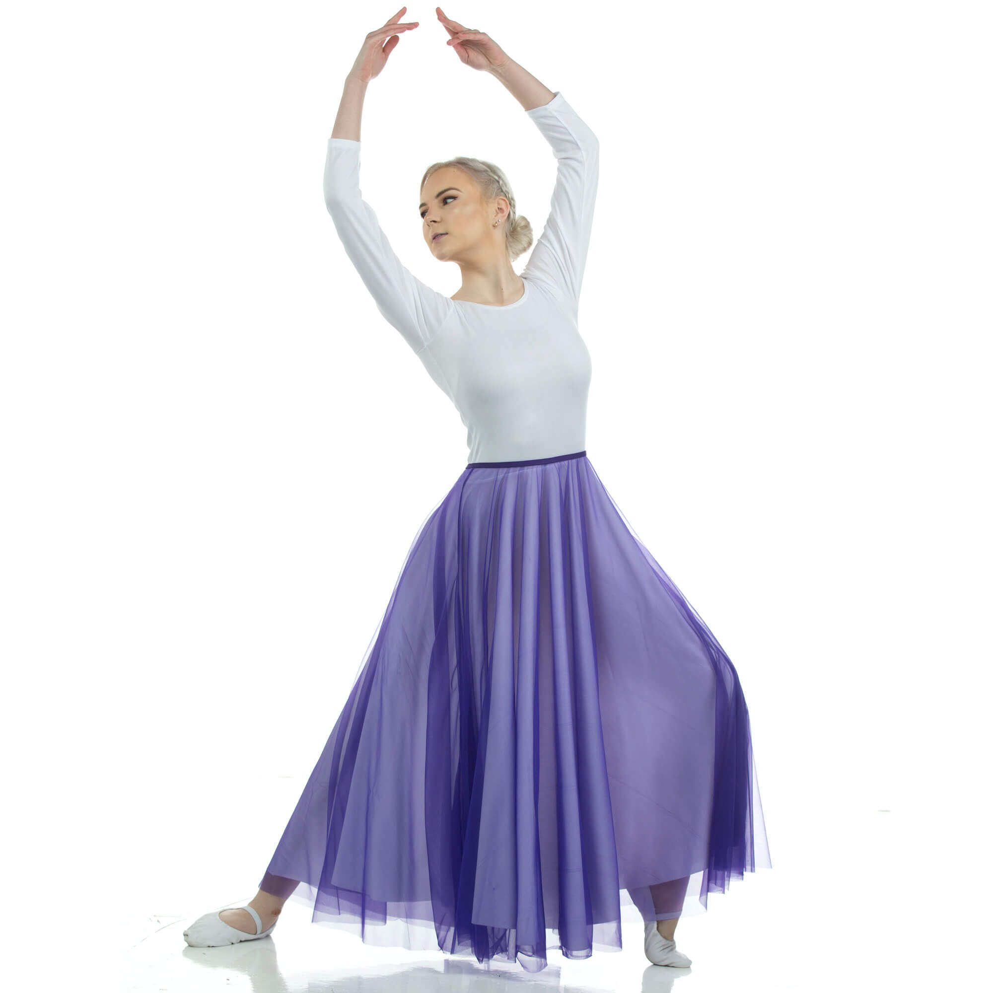 Danzcue Long Full Elastic Chiffon Skirt - Click Image to Close