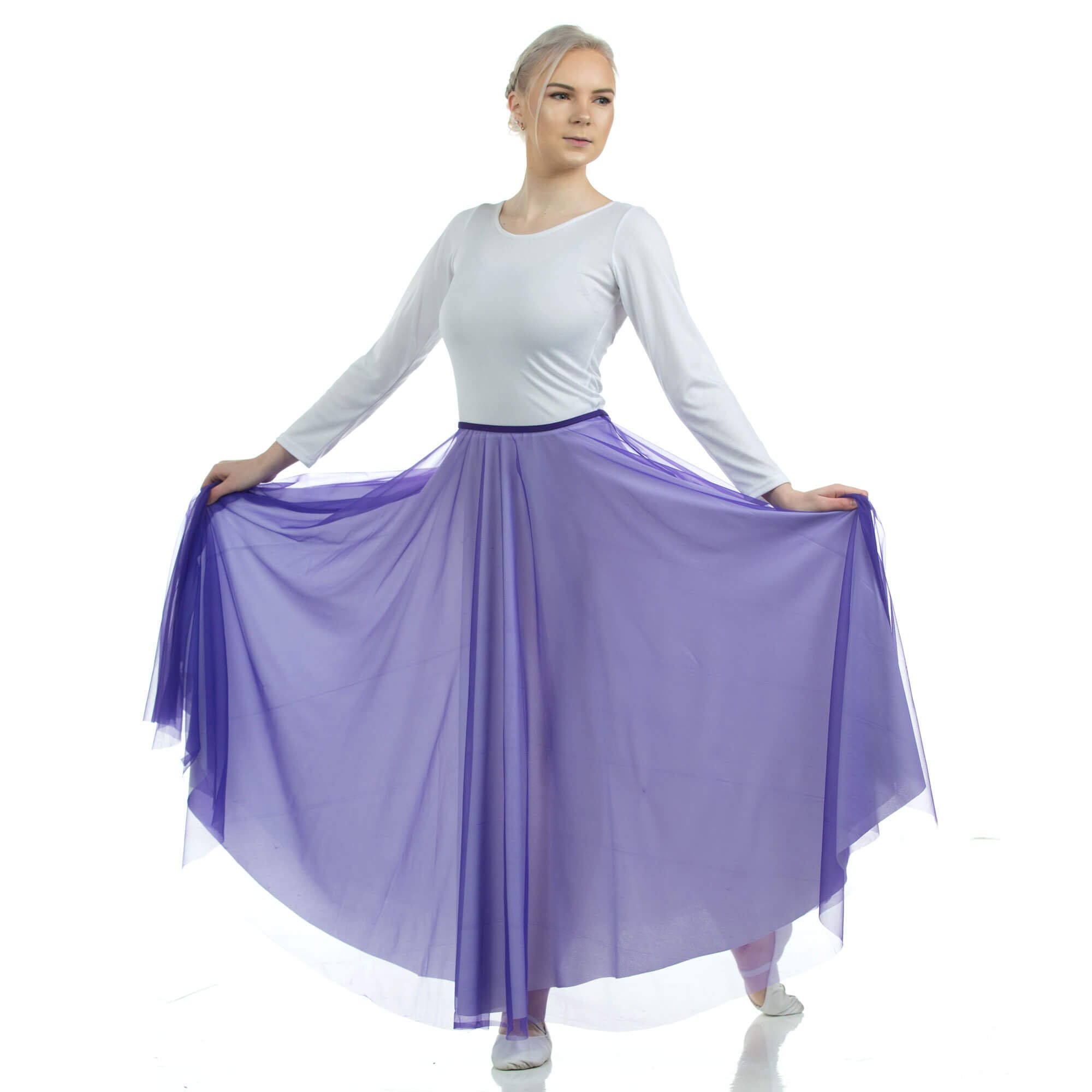 Danzcue Long Full Elastic Chiffon Skirt - Click Image to Close