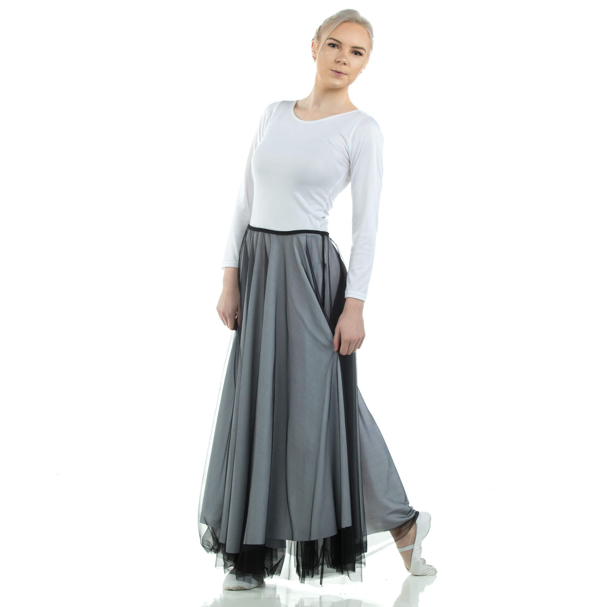 Danzcue Long Full Elastic Chiffon Skirt - Click Image to Close