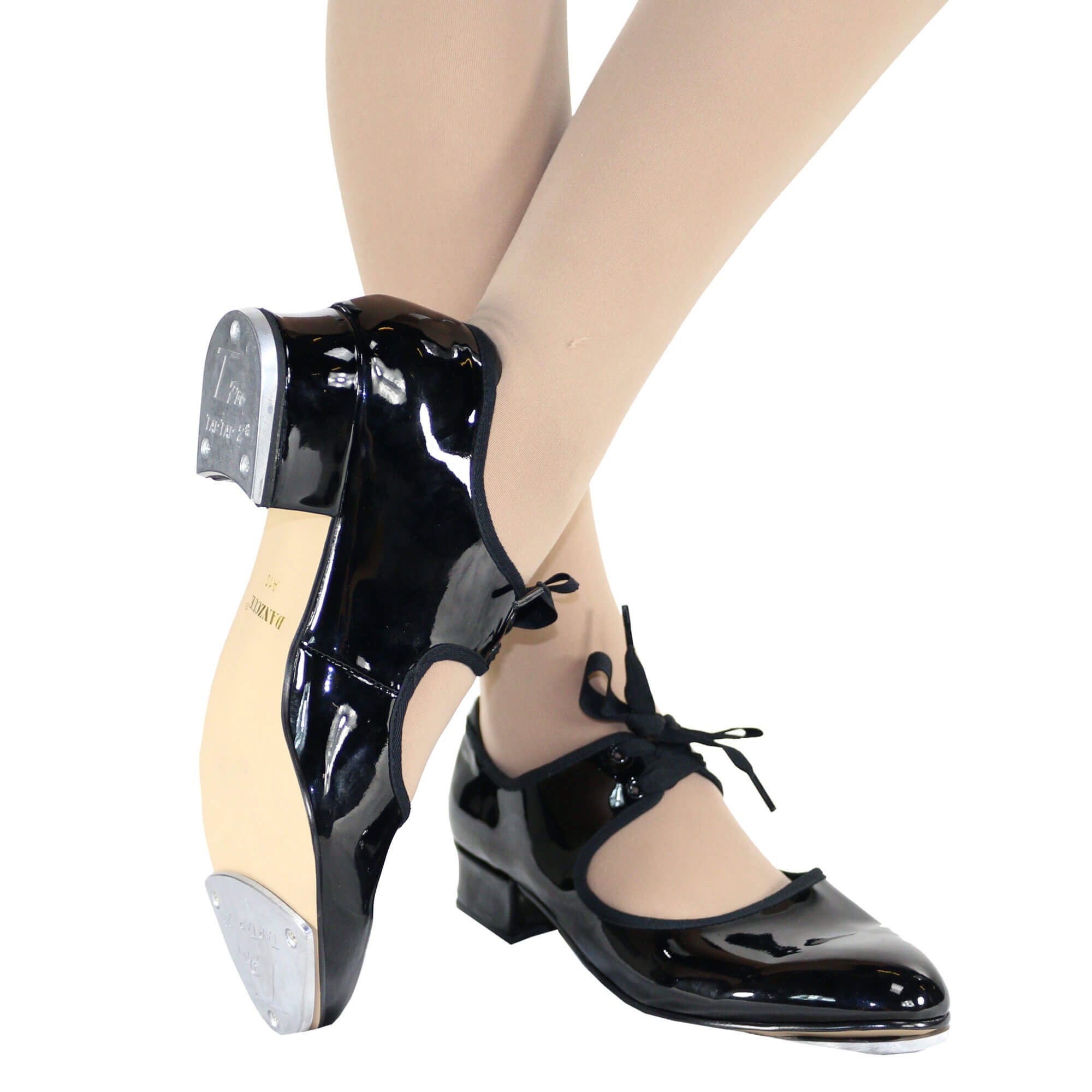 Danzcue Adult Patent Flexible Tap Shoes - Click Image to Close
