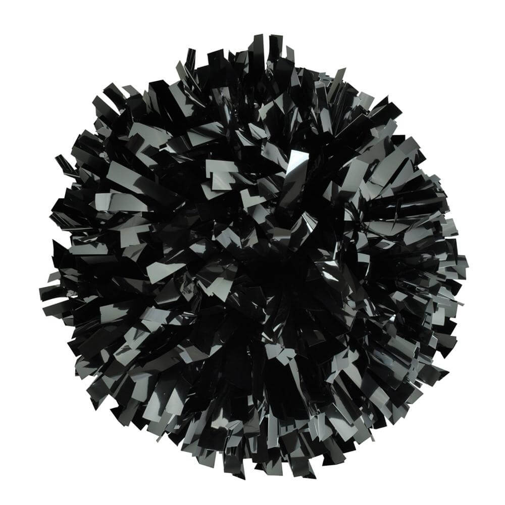 Metallic Cheerleading Poms In Stock  Cheer pom poms, Pom pom, Black and red