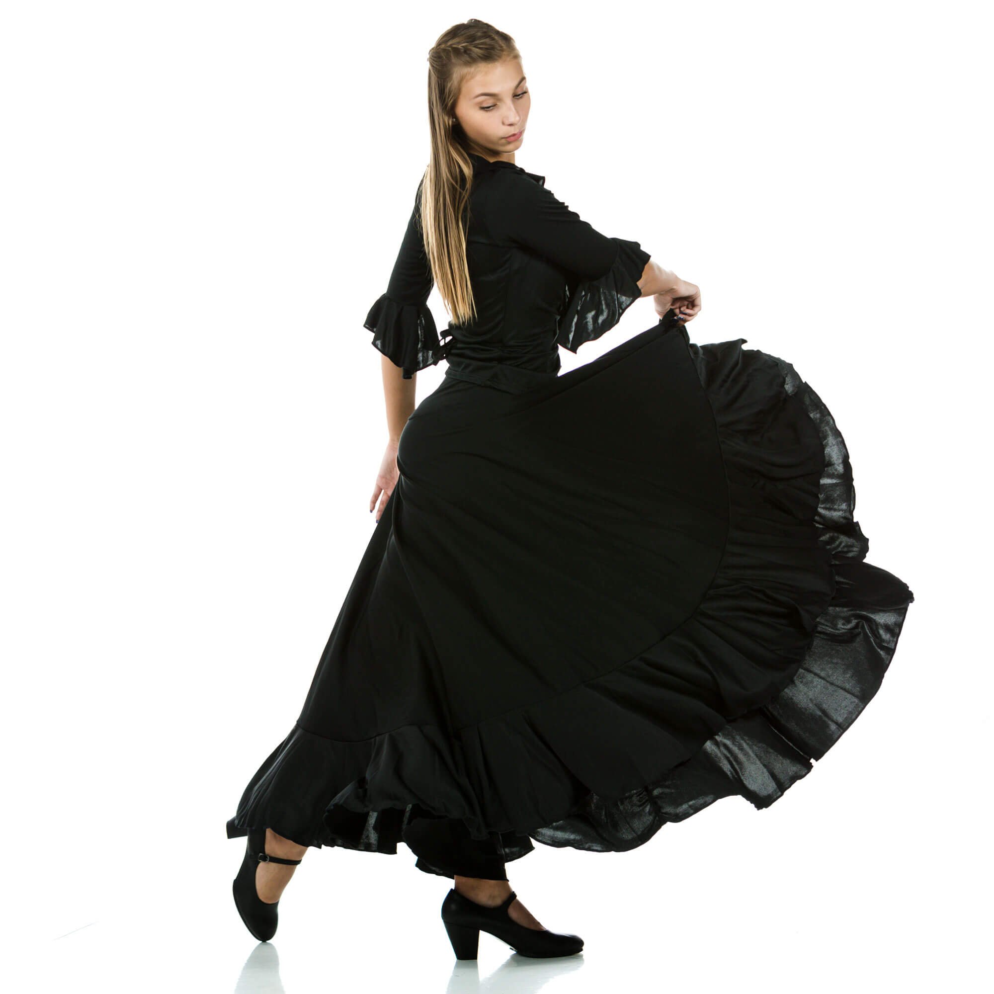Happy Dance Full Circle One Ruffle Flamenco Skirt - Click Image to Close