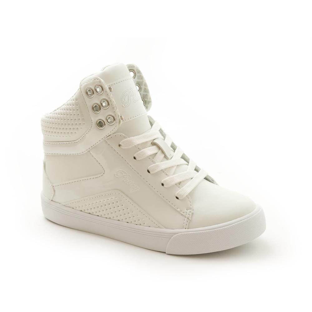Pastry Pop Tart Grid Girl's White Sneaker - Click Image to Close