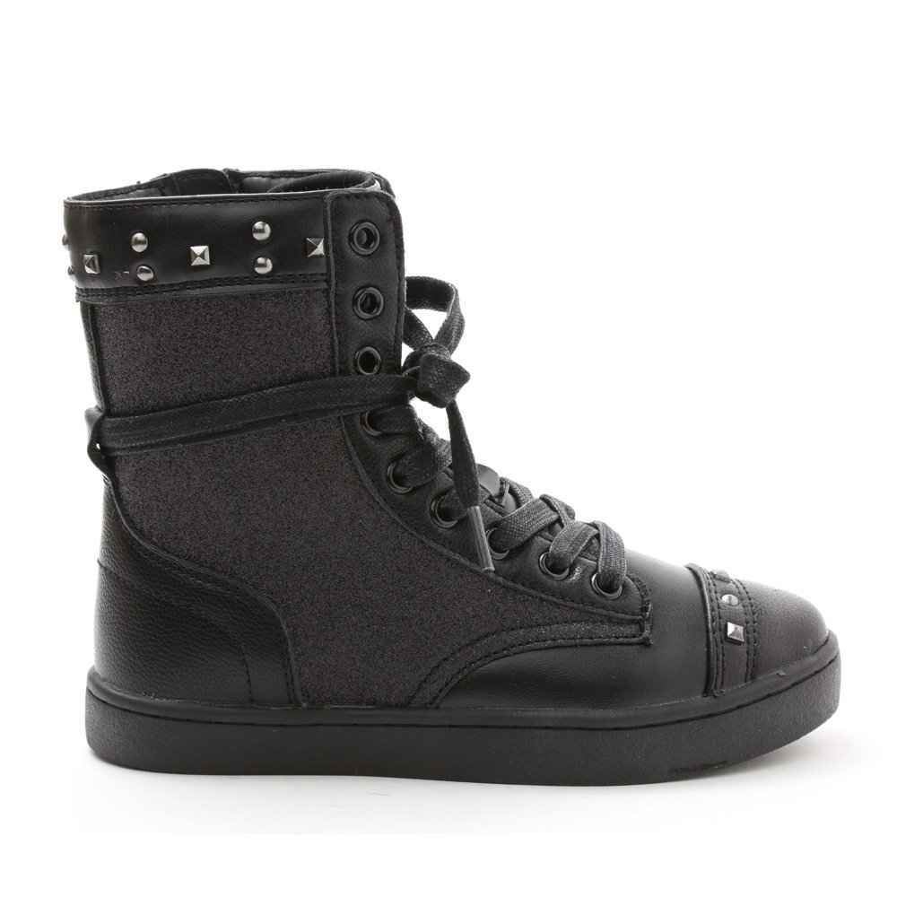 Pastry Dance Child "Military Glitz" Black Sneaker Boot - Click Image to Close