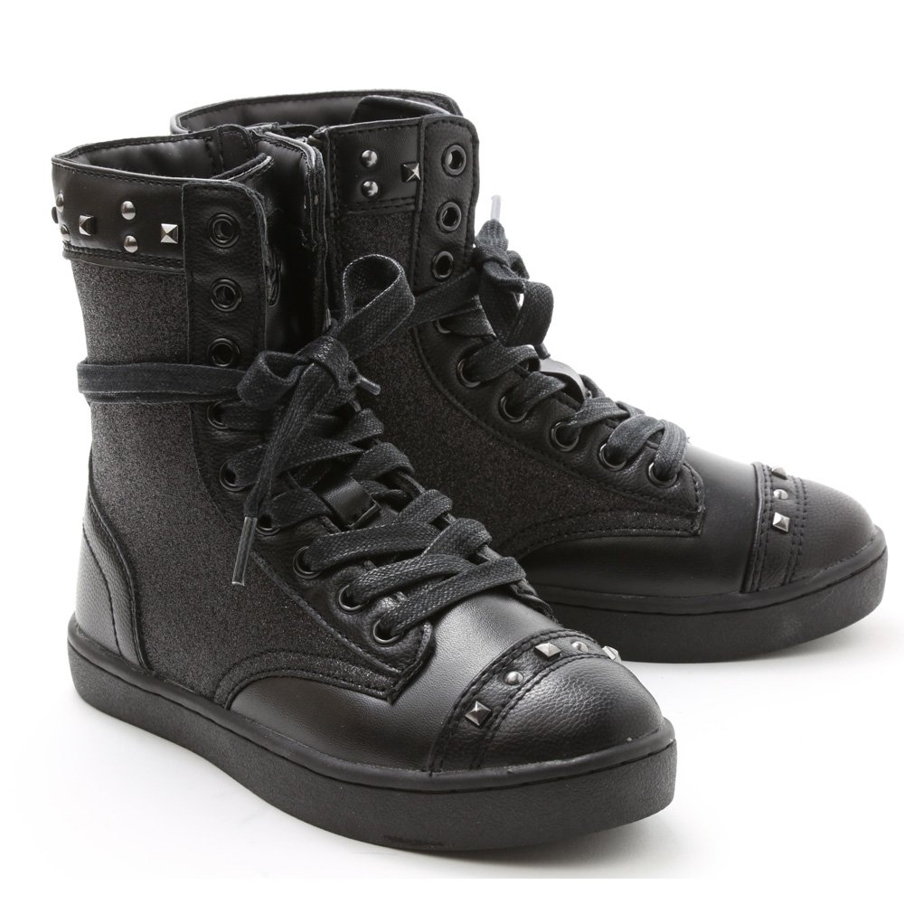 Pastry Dance Child "Military Glitz" Black Sneaker Boot - Click Image to Close