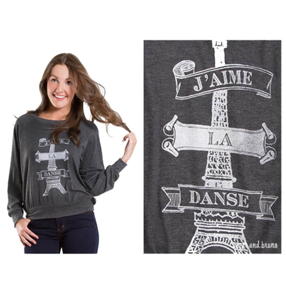 Sugar and Bruno J'aime la Danse Slouchy Raglan - Click Image to Close