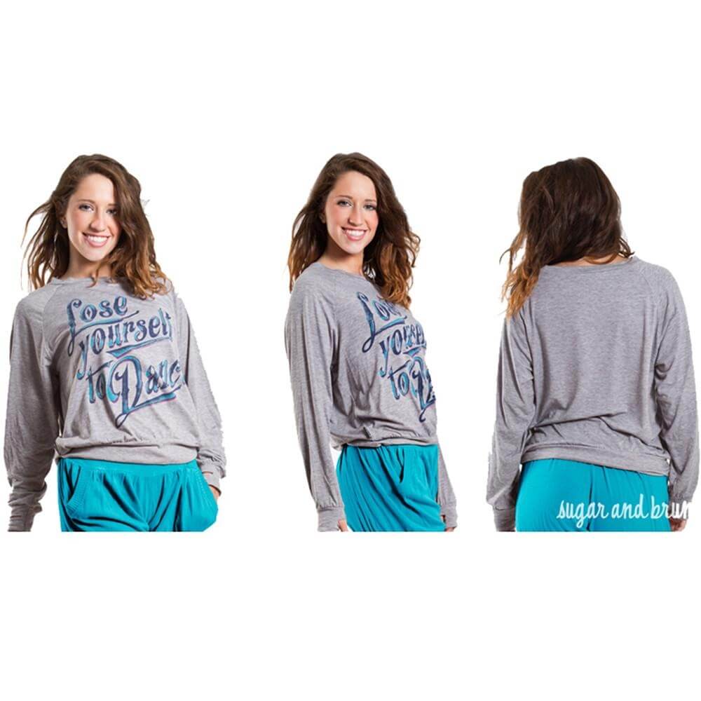 Sugar and Bruno Lose Yourself to Dance Slouchy Raglan - Click Image to Close