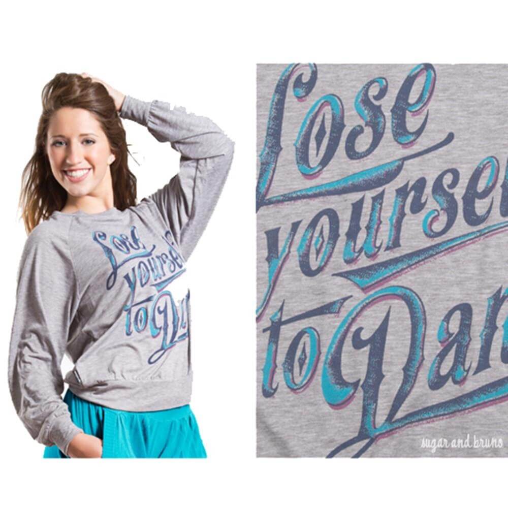 Sugar and Bruno Lose Yourself to Dance Slouchy Raglan - Click Image to Close