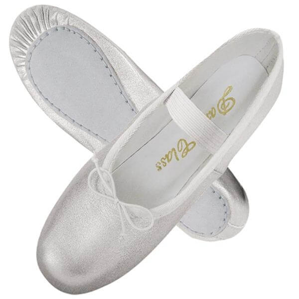 Dance Class® Child Metallic Leather Full Sole Ballet Slipper - Click Image to Close