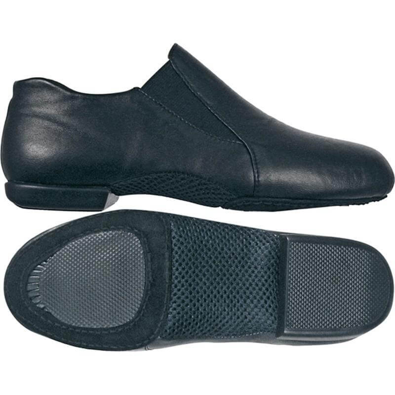 Dance Class® Adult Leather Pro Slip On Jazz Boot - Black - Click Image to Close