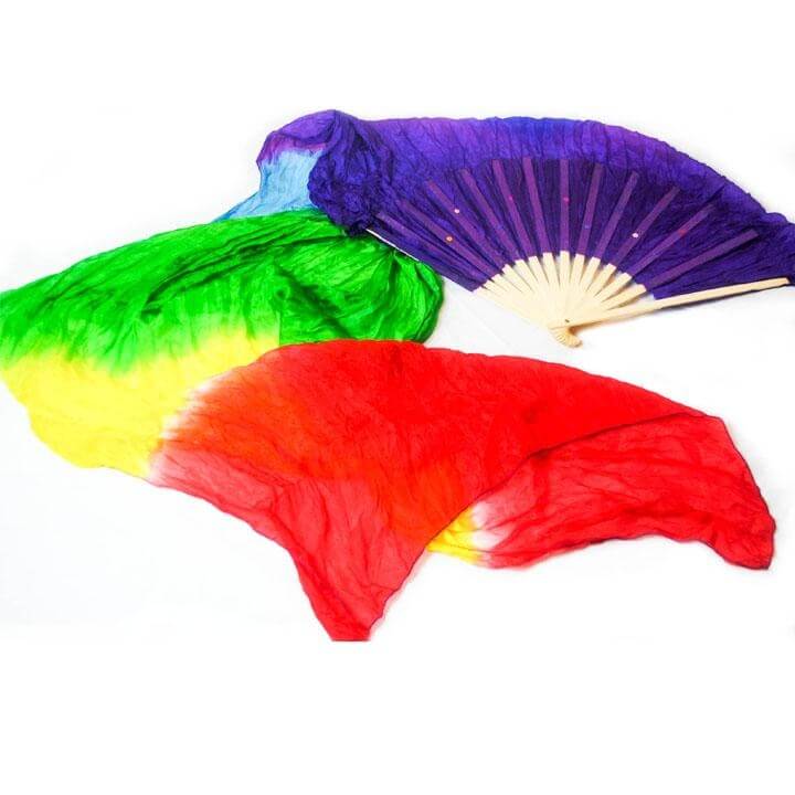 Danzcue Silk Rainbow Dance Fan - Click Image to Close