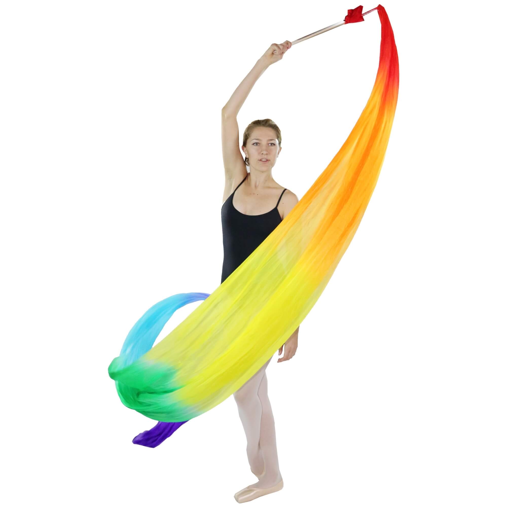 Danzcue Silk Rainbow Color Flower Streamer - Click Image to Close