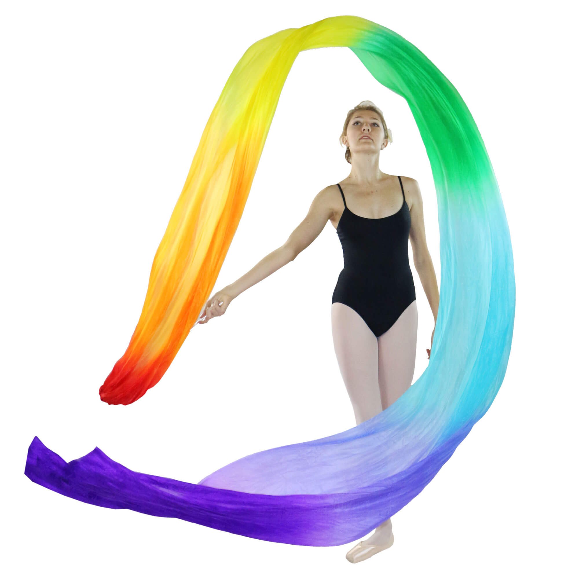 Danzcue Silk Rainbow Color Flower Streamer - Click Image to Close