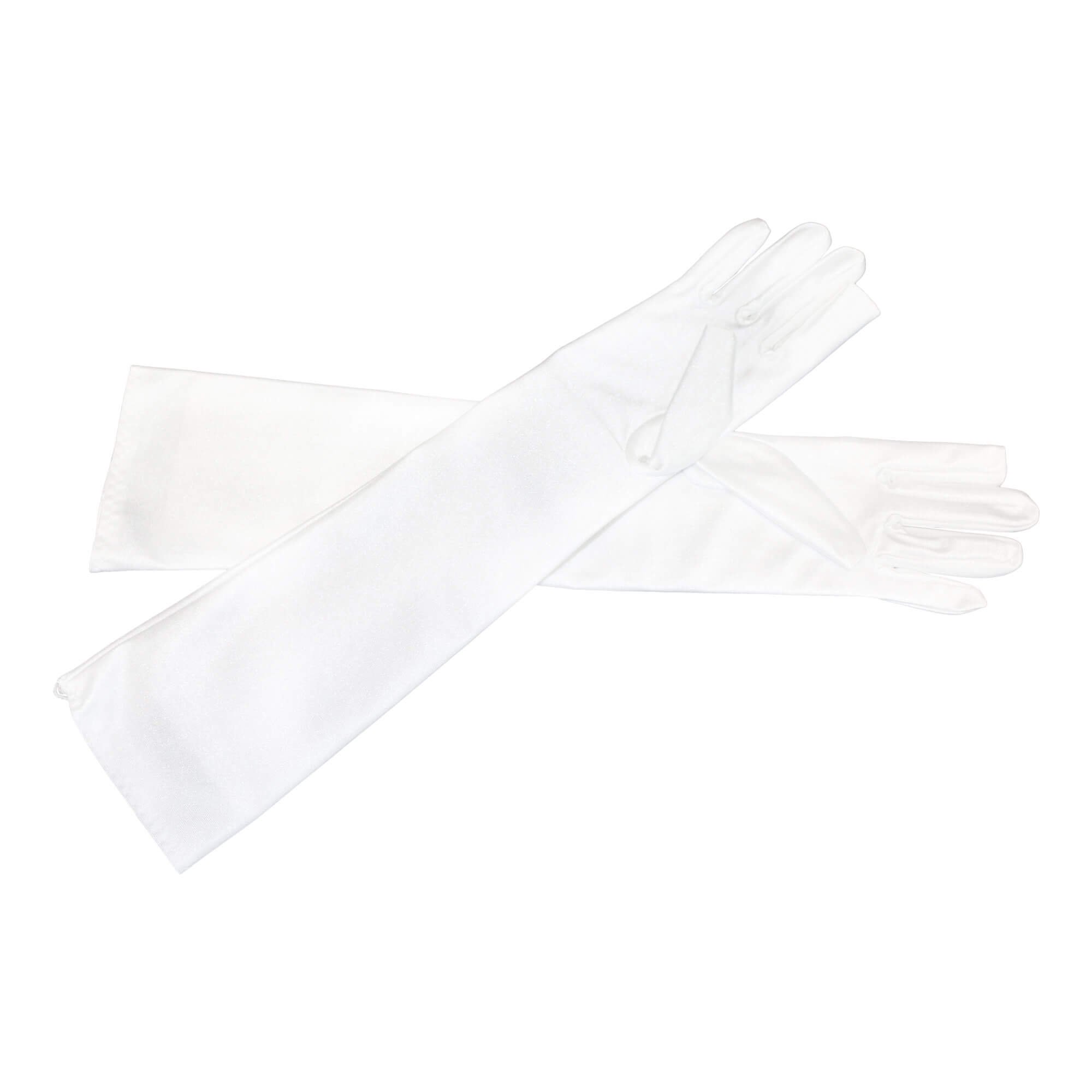 Danzcue White Long Stretch Gloves - Click Image to Close